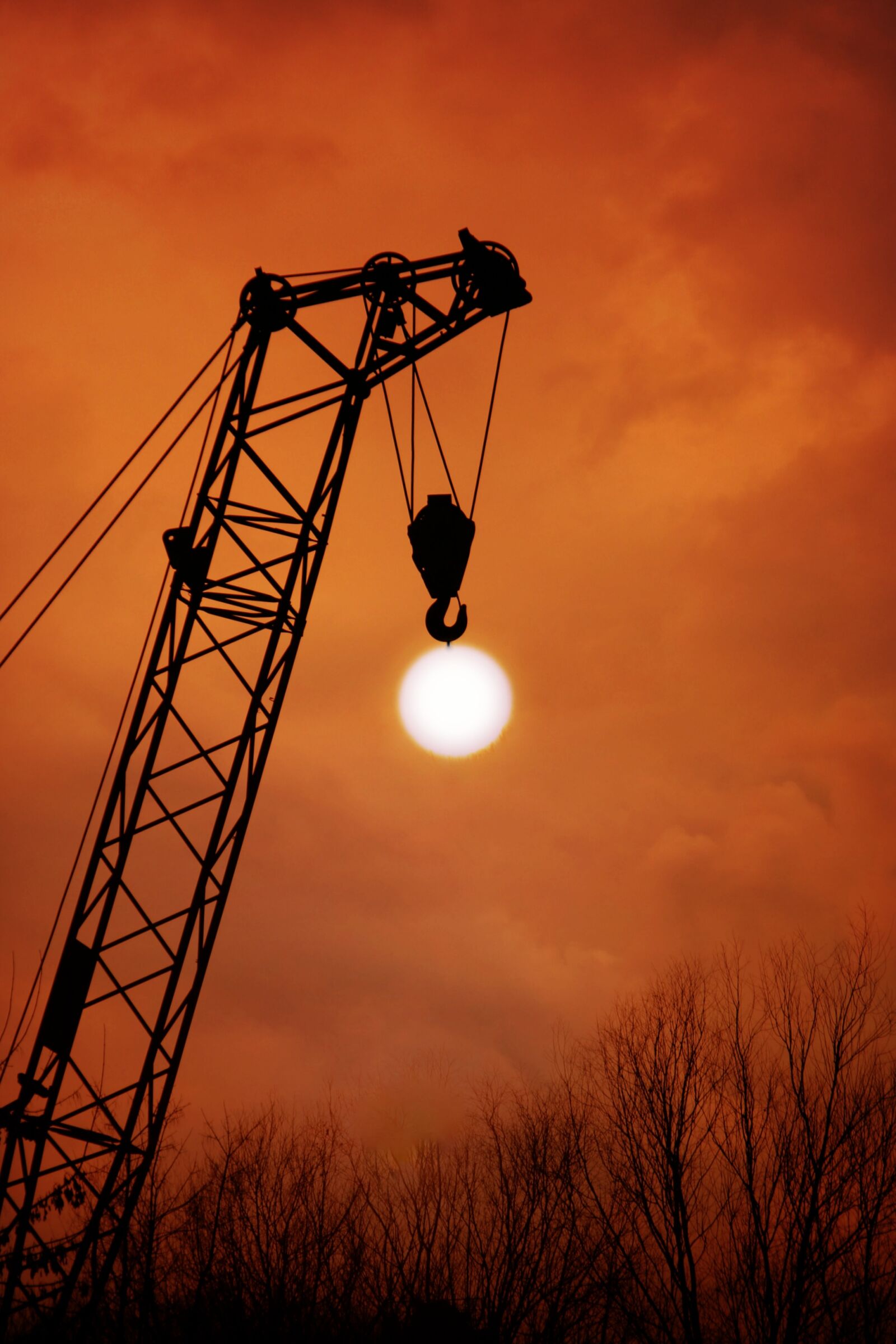 Canon EOS 700D (EOS Rebel T5i / EOS Kiss X7i) sample photo. Sunset, crane, sun photography