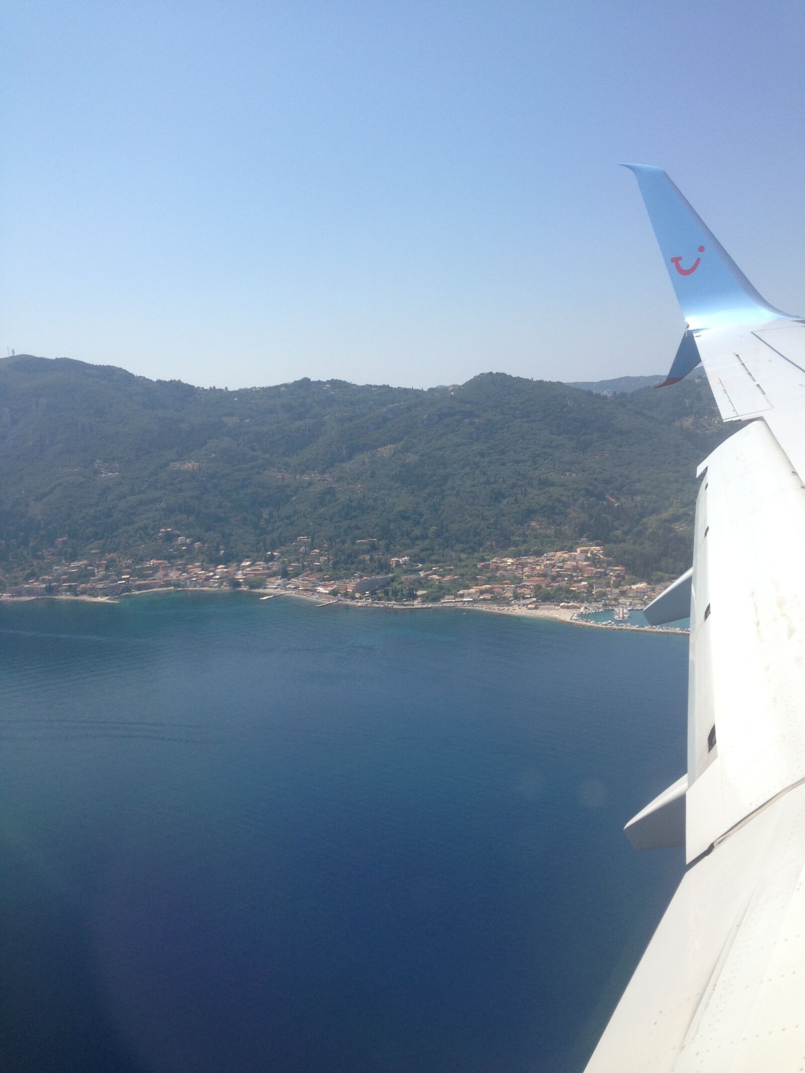 Apple iPhone 5 sample photo. Corfu, flying, plane, sea photography