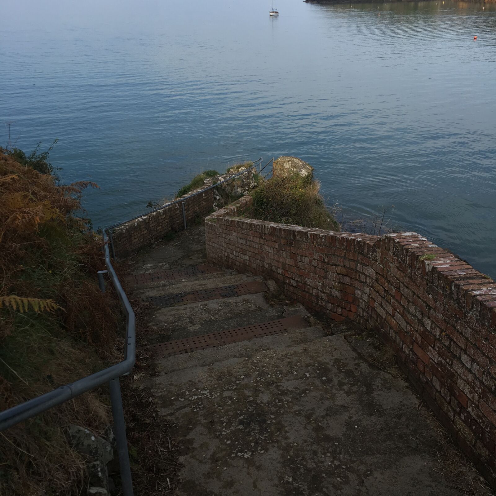 iPhone SE back camera 4.15mm f/2.2 sample photo. Steps, sea, fishguard photography