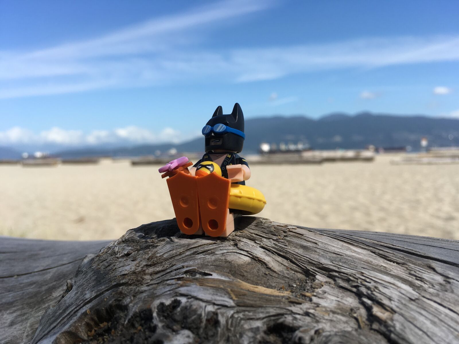 iPhone SE back camera 4.15mm f/2.2 sample photo. Lego, beach, batman photography