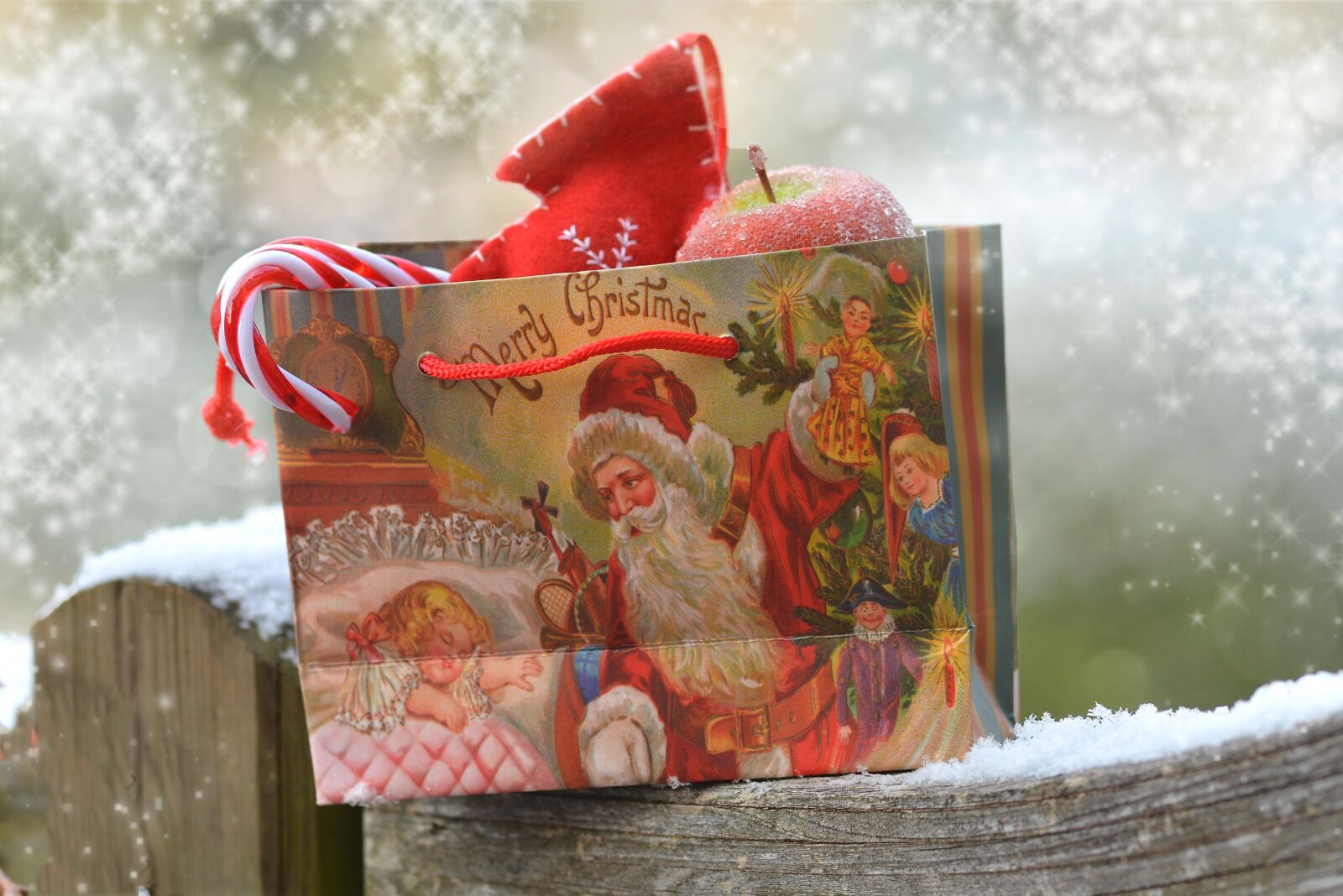 Nikon D7100 sample photo. Snow, christmas, bag photography