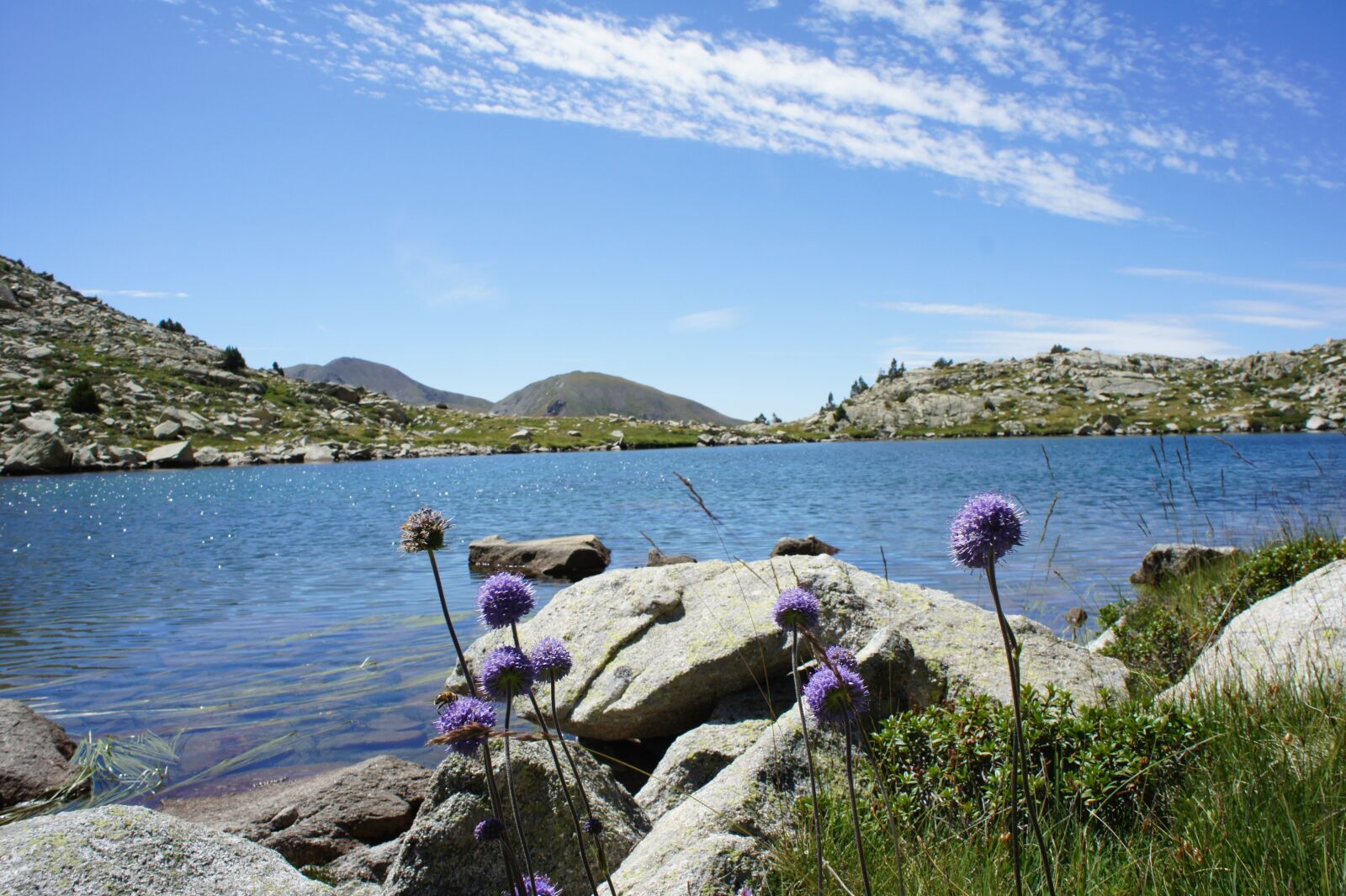 Sony Alpha NEX-3 + Sony E 18-55mm F3.5-5.6 OSS sample photo. Mountain, lake, flowers photography