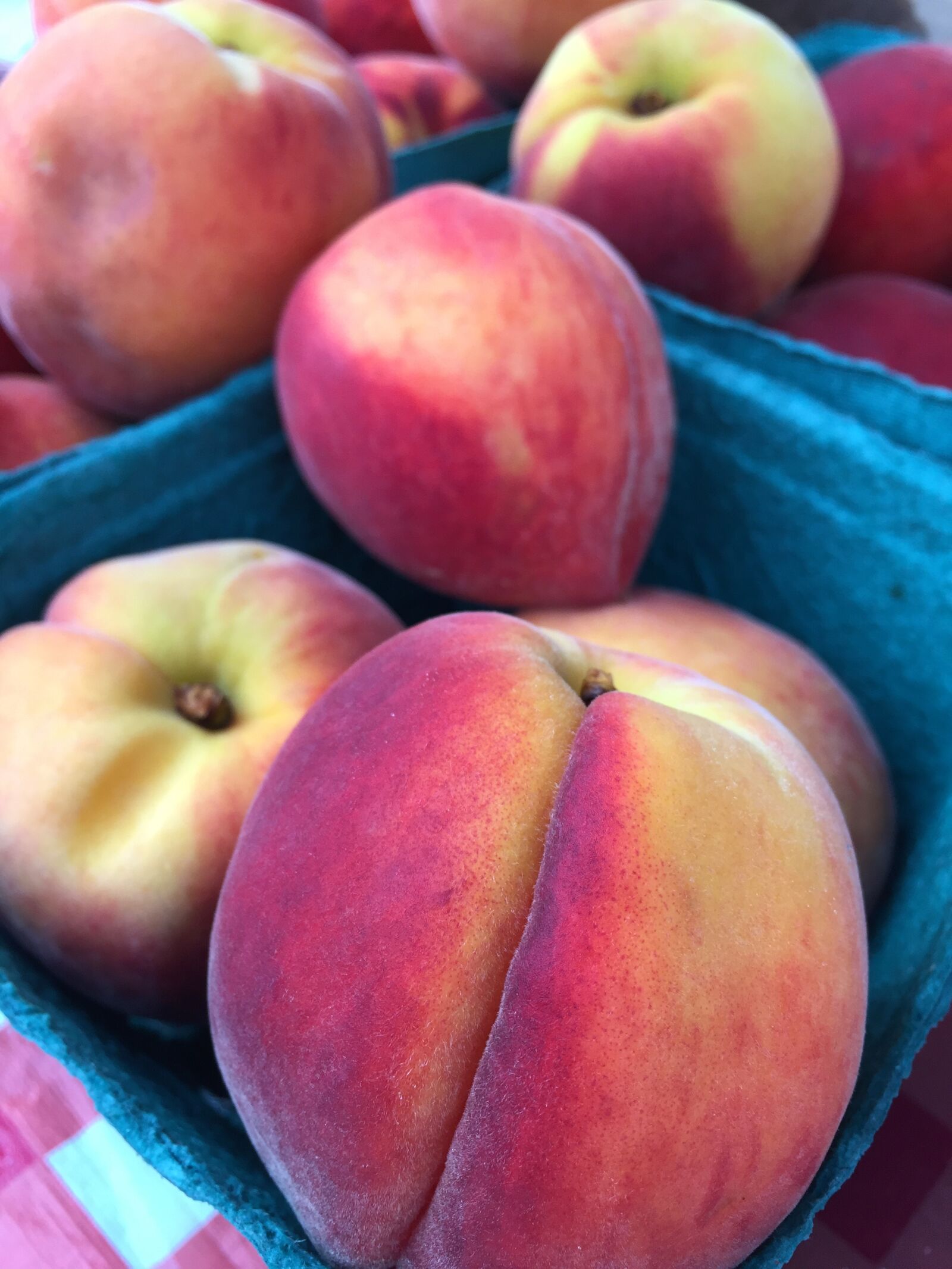 Apple iPhone 6 sample photo. Peaches, farmers market, ripe photography