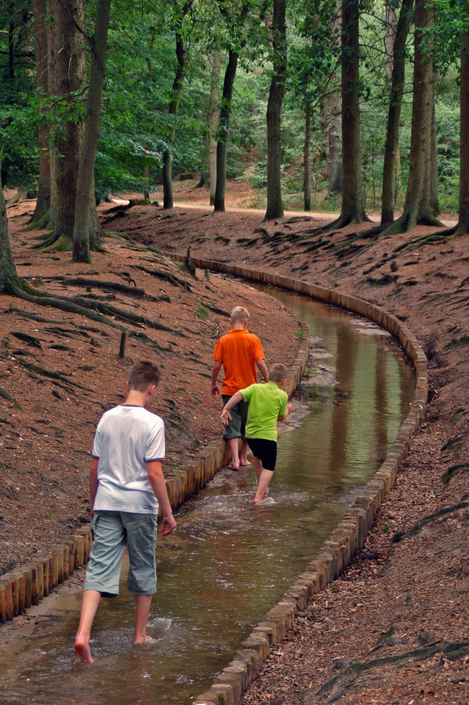 Nikon D50 sample photo. Loenen, waterfall, boys photography