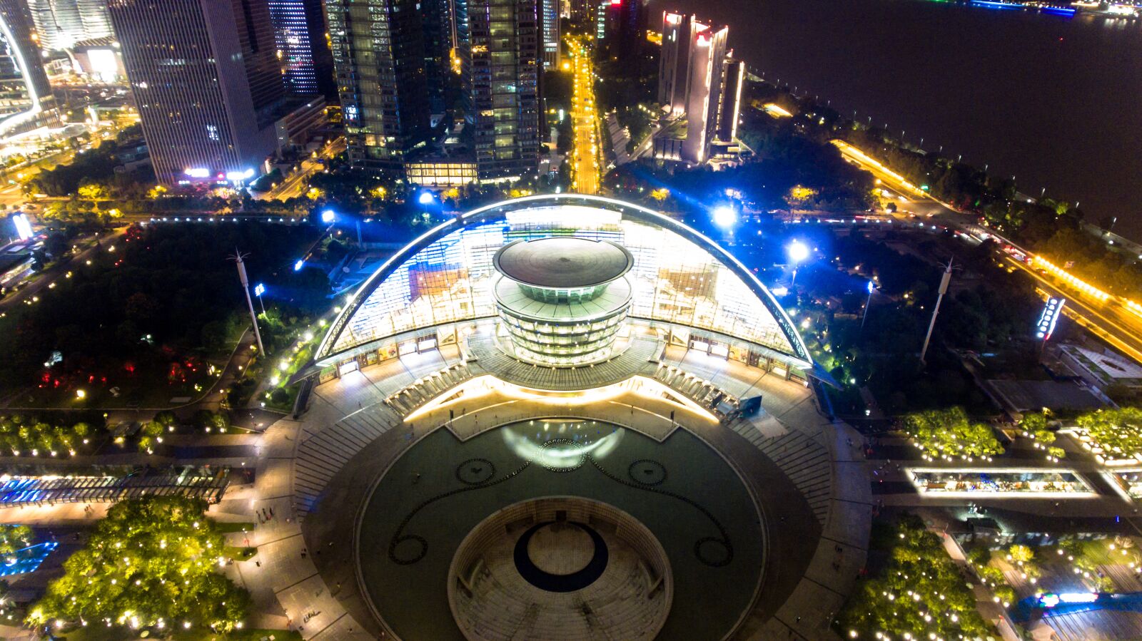 DJI FC330 sample photo. Hangzhou, moon, civic center photography