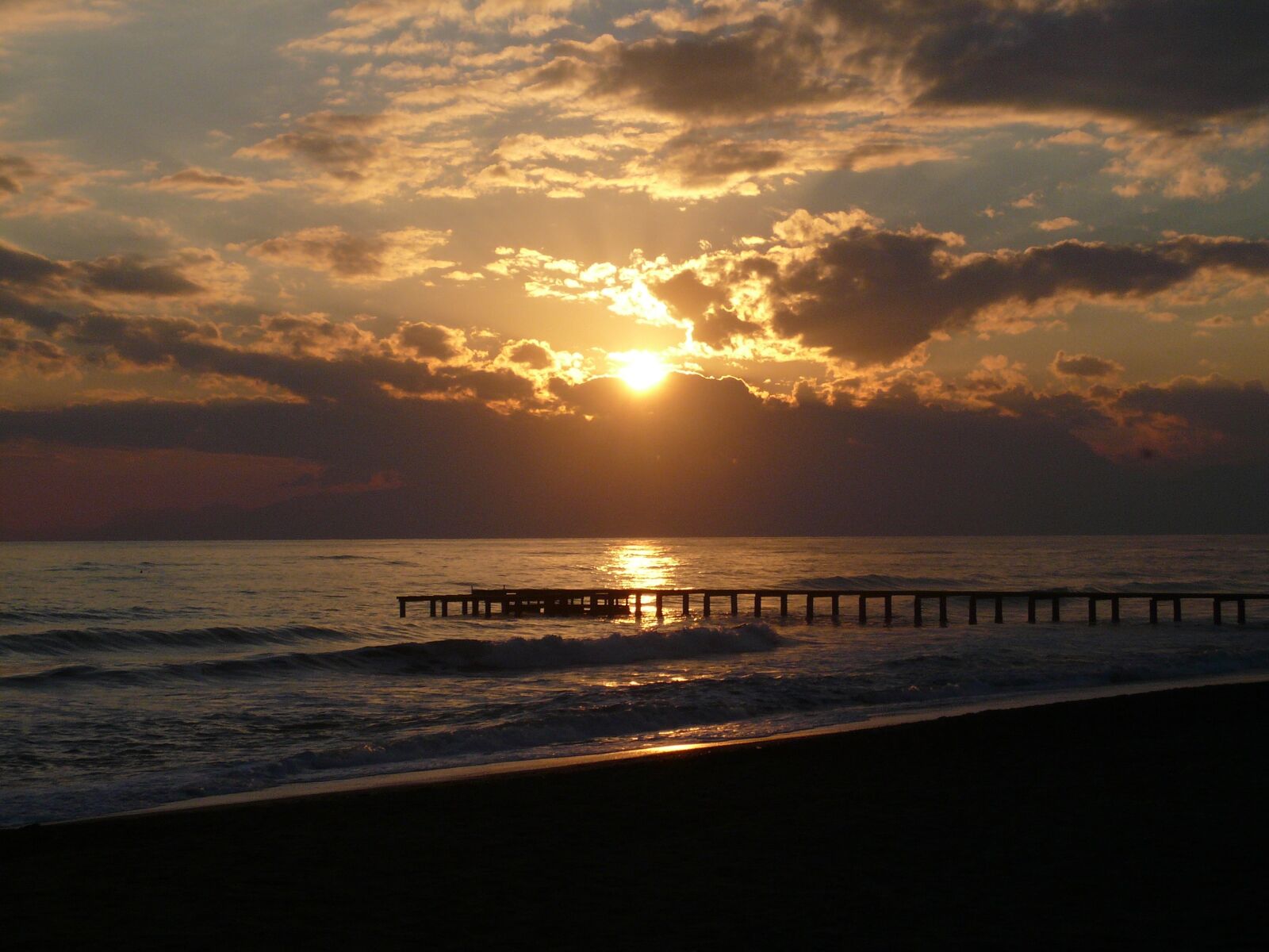 Panasonic DMC-FX07 sample photo. Sea, sunset, beach photography