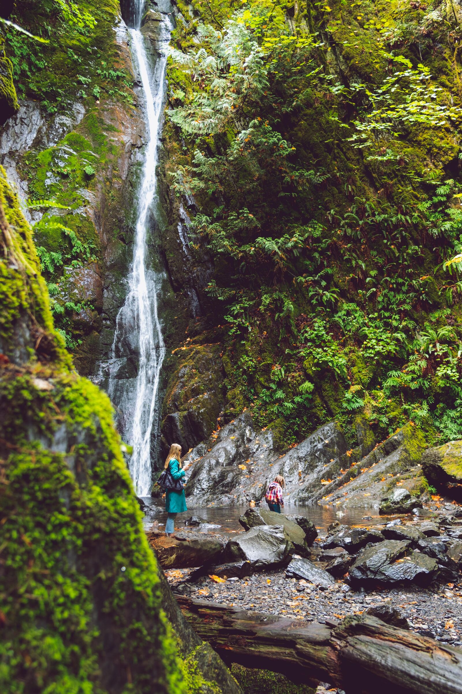 Nikon D750 sample photo. Daughter, mother, waterfall photography