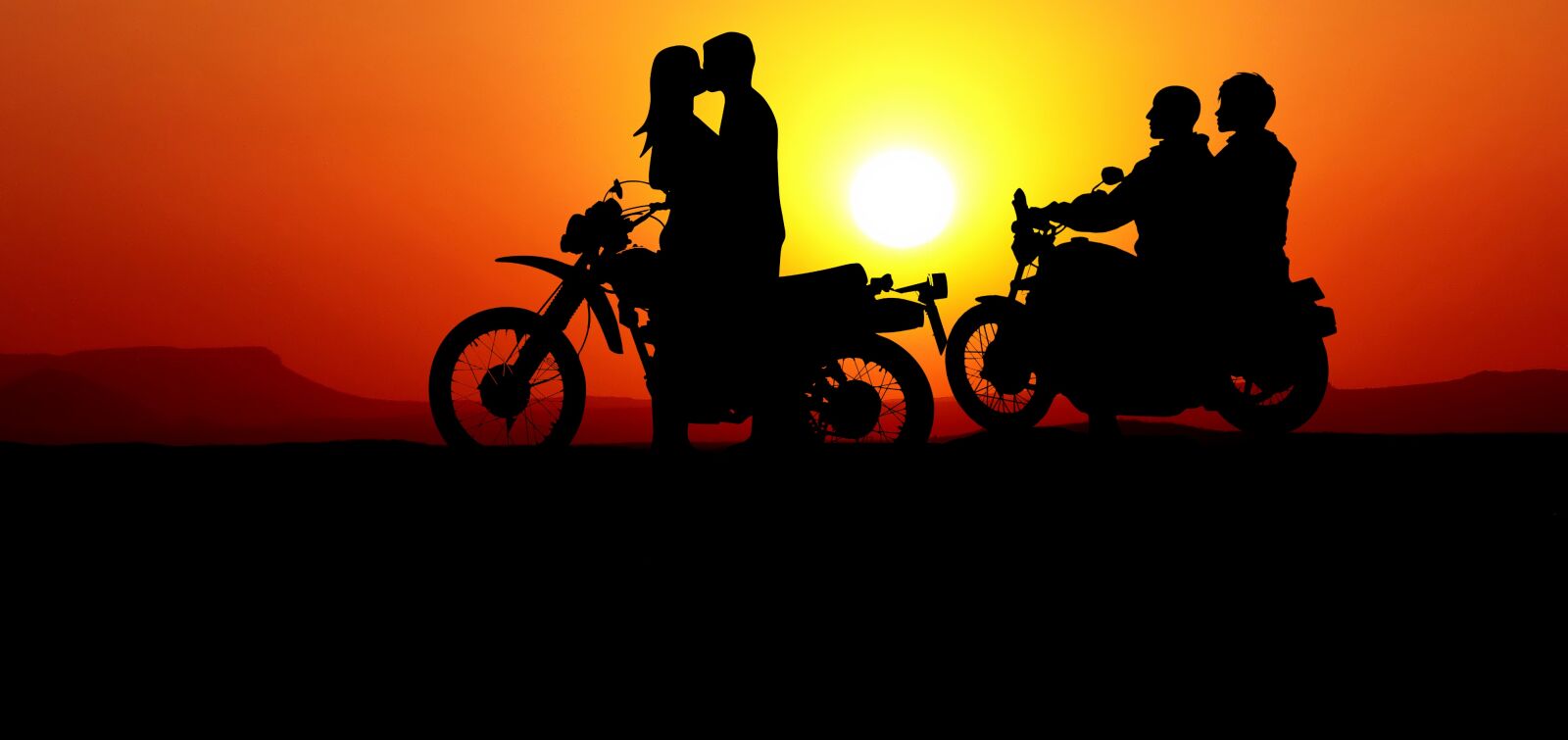 Panasonic Lumix DMC-FZ200 sample photo. Sunset, motorcycle, couple photography