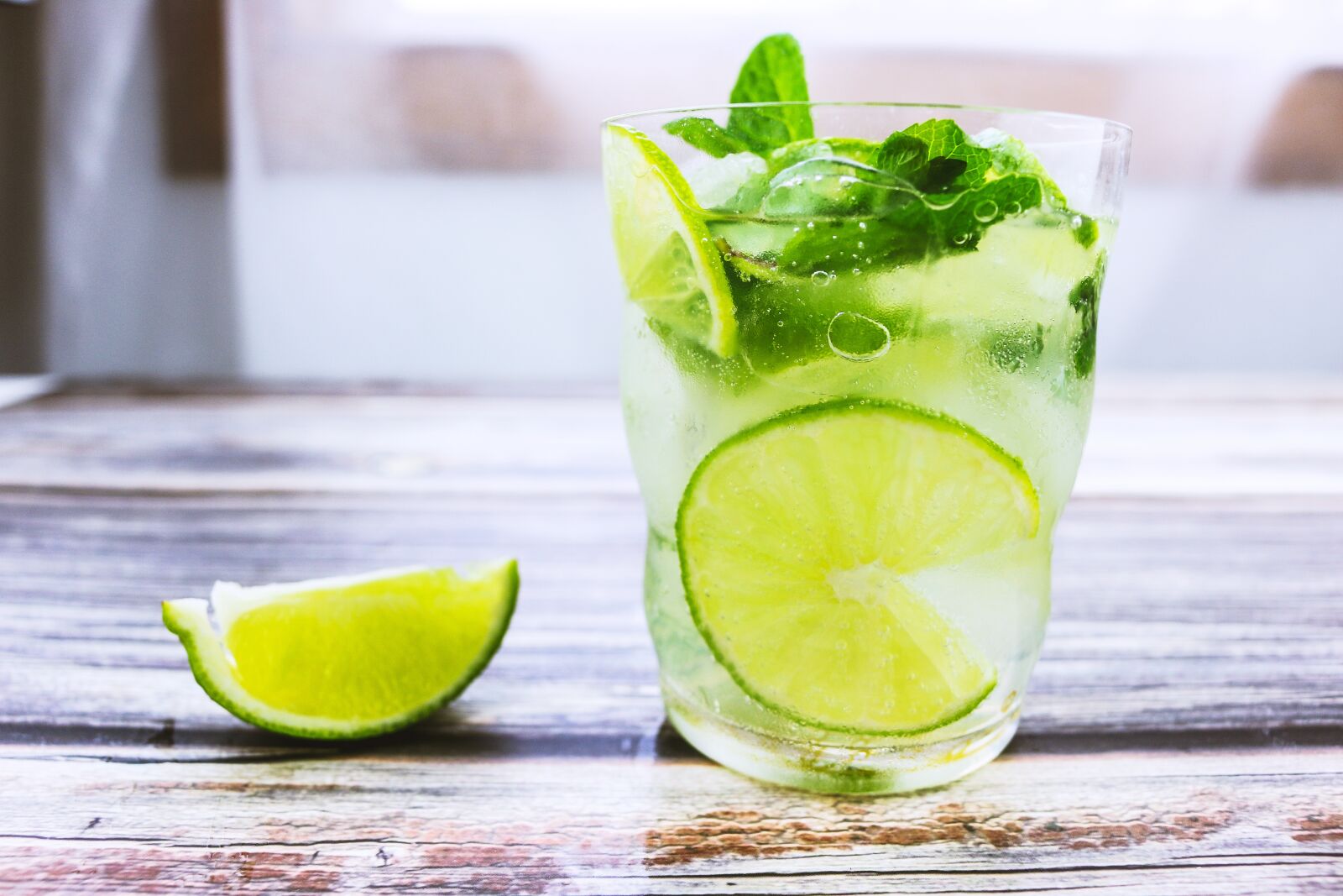 Canon EOS 70D sample photo. Water glasses, mint, cocktail photography