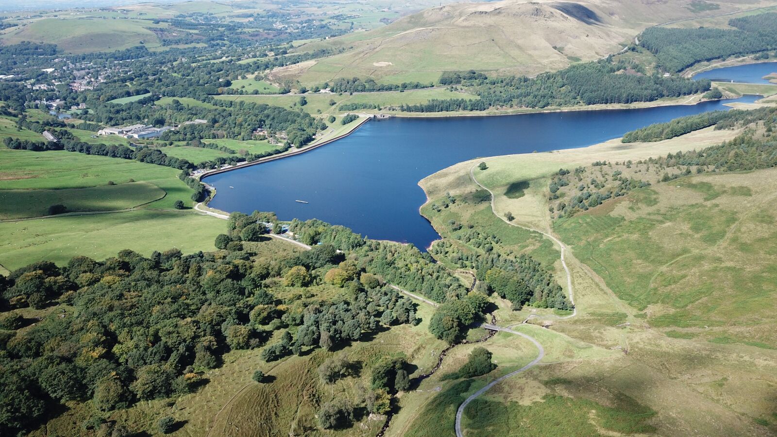 DJI FC220 sample photo. Dovestone reservoir, uk, tourism photography