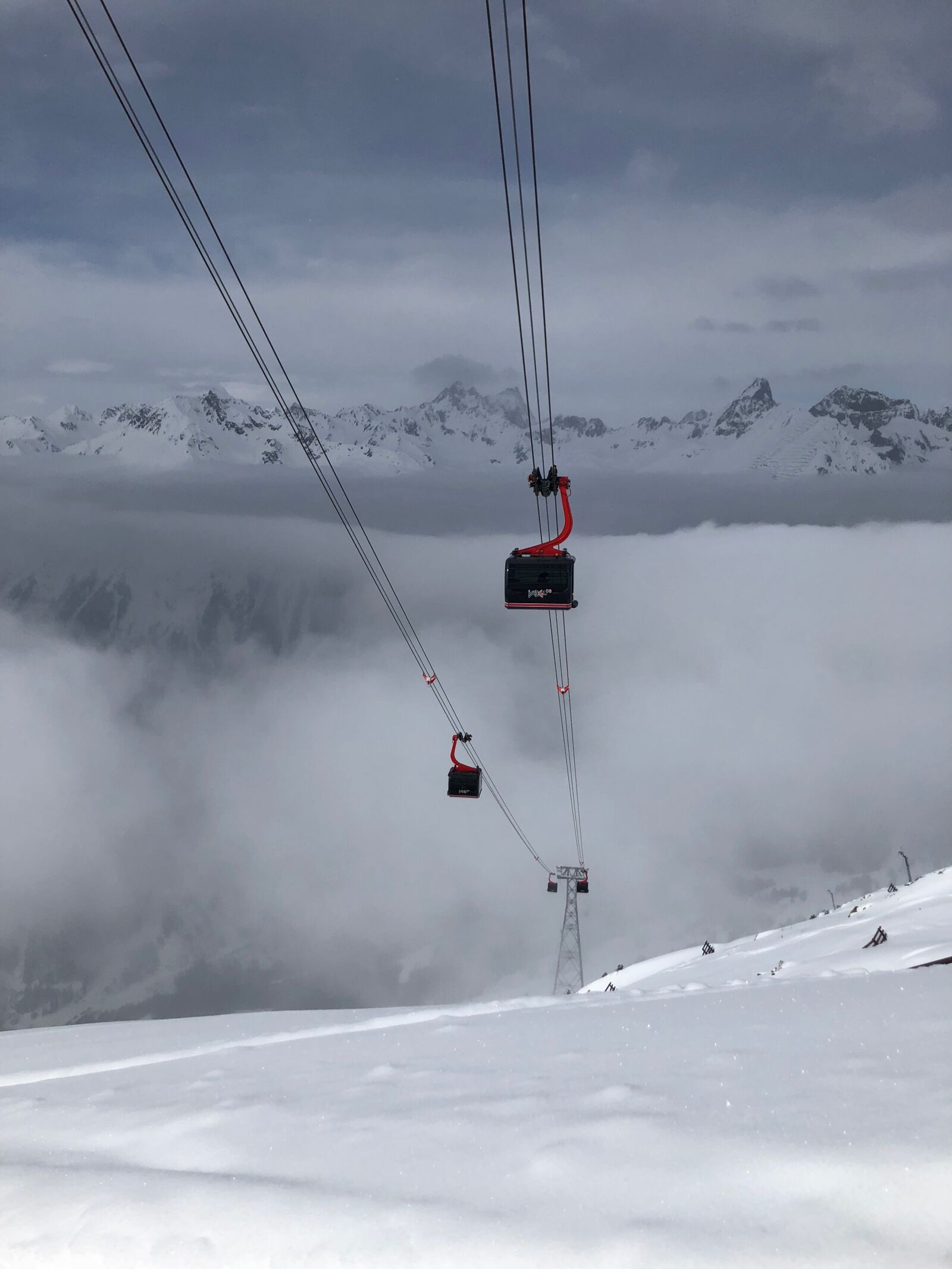Apple iPhone 8 sample photo. Ski holiday, gondola, mountains photography