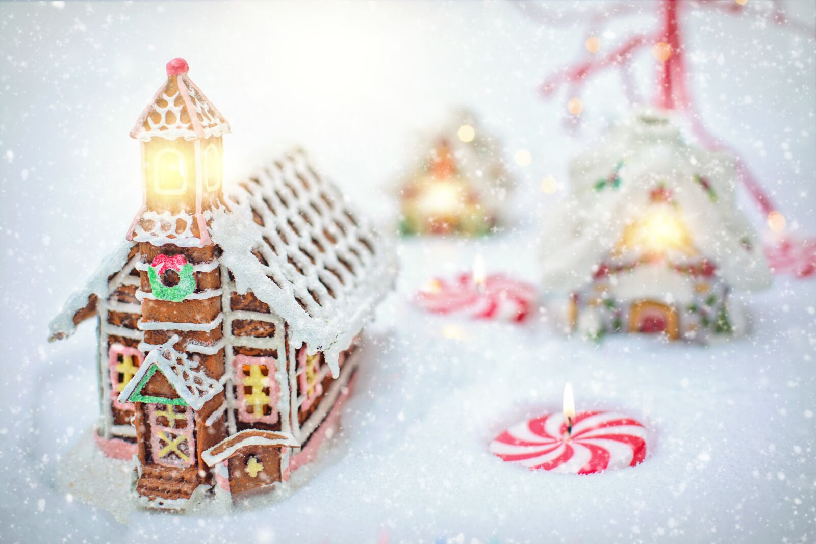 Canon EF 50mm F1.4 USM sample photo. Gingerbread house, village, christmas photography
