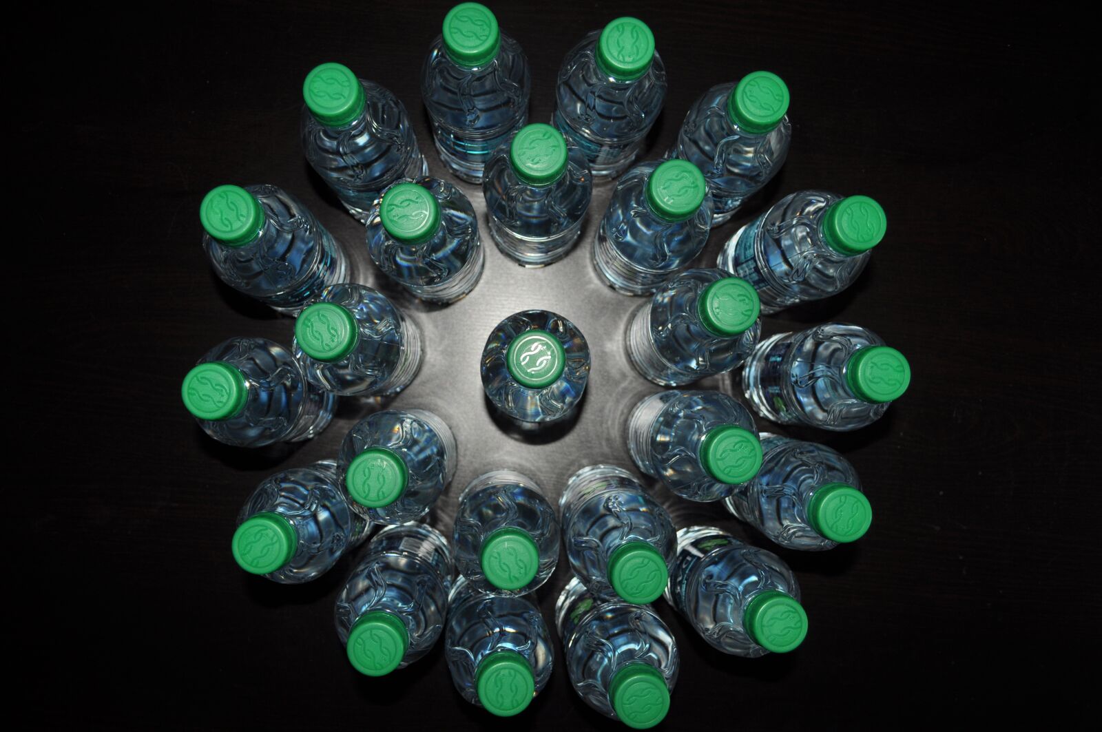 Nikon D90 sample photo. Geometric, perspectives, water bottles photography