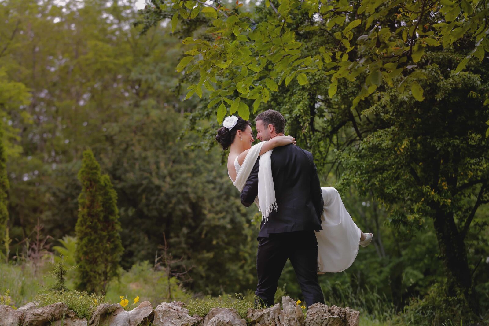 Canon EOS 5D Mark III sample photo. Attractive, bride, forest, groom photography