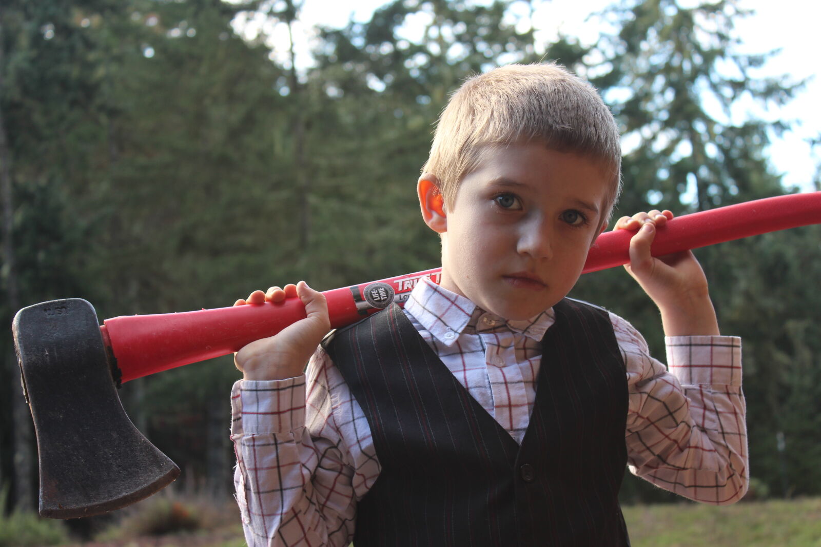 Canon EOS 1200D (EOS Rebel T5 / EOS Kiss X70 / EOS Hi) sample photo. Axe, boy, wood, chopping photography