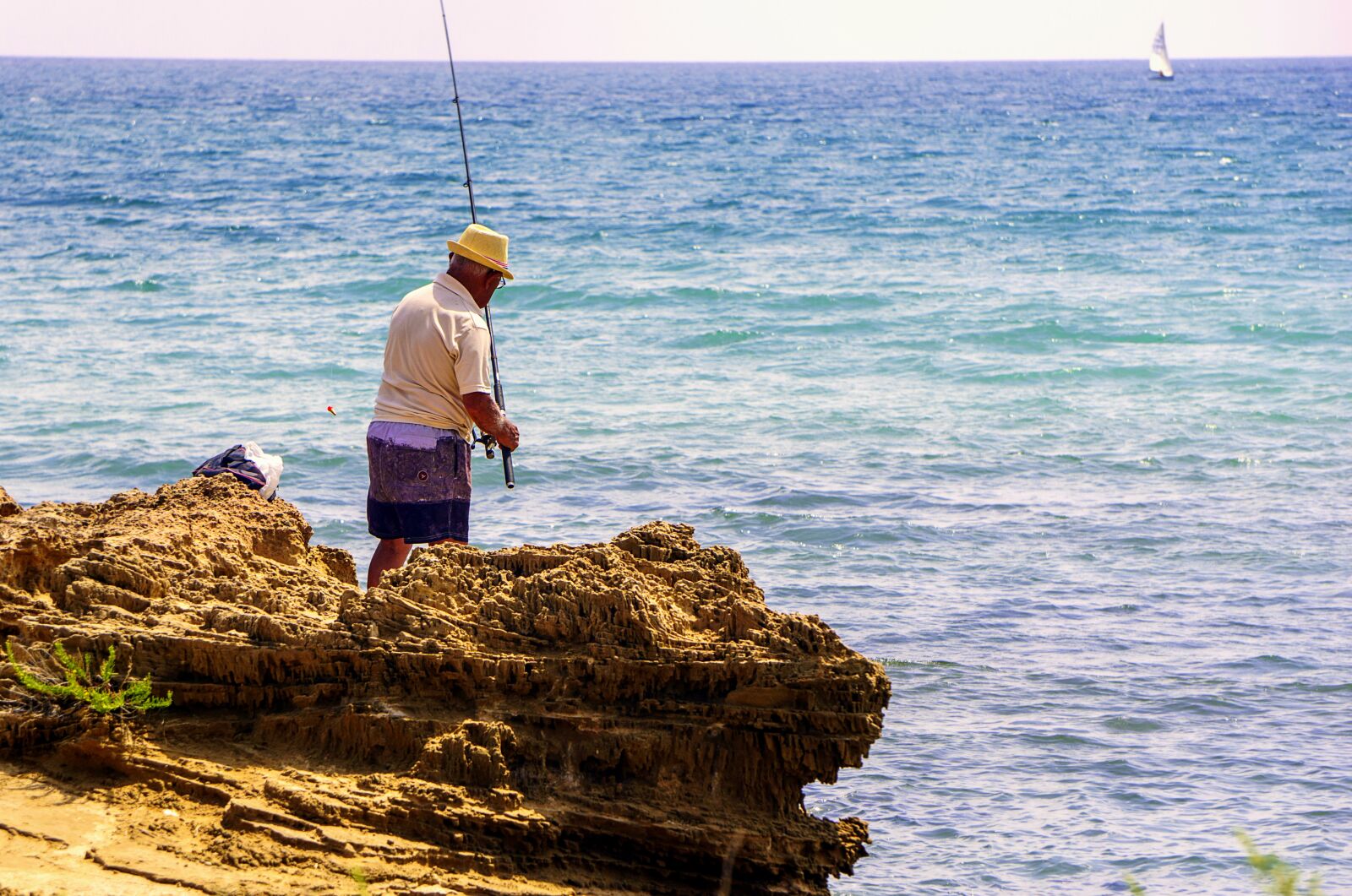 Sony a6000 sample photo. Fisherman, fishing, sea photography