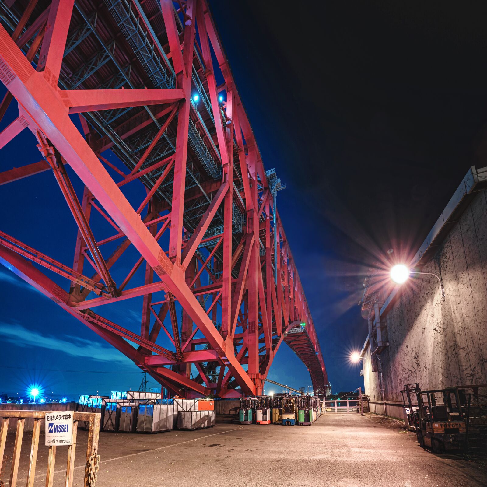 Sony a7R IV sample photo. Night view, bridge, architecture photography