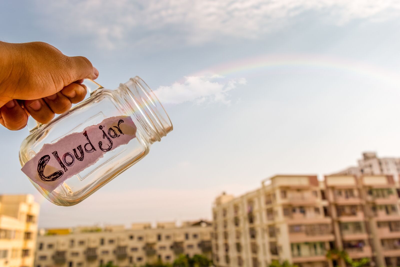 Nikon D5200 sample photo. Rainbow, experimental, jar photography