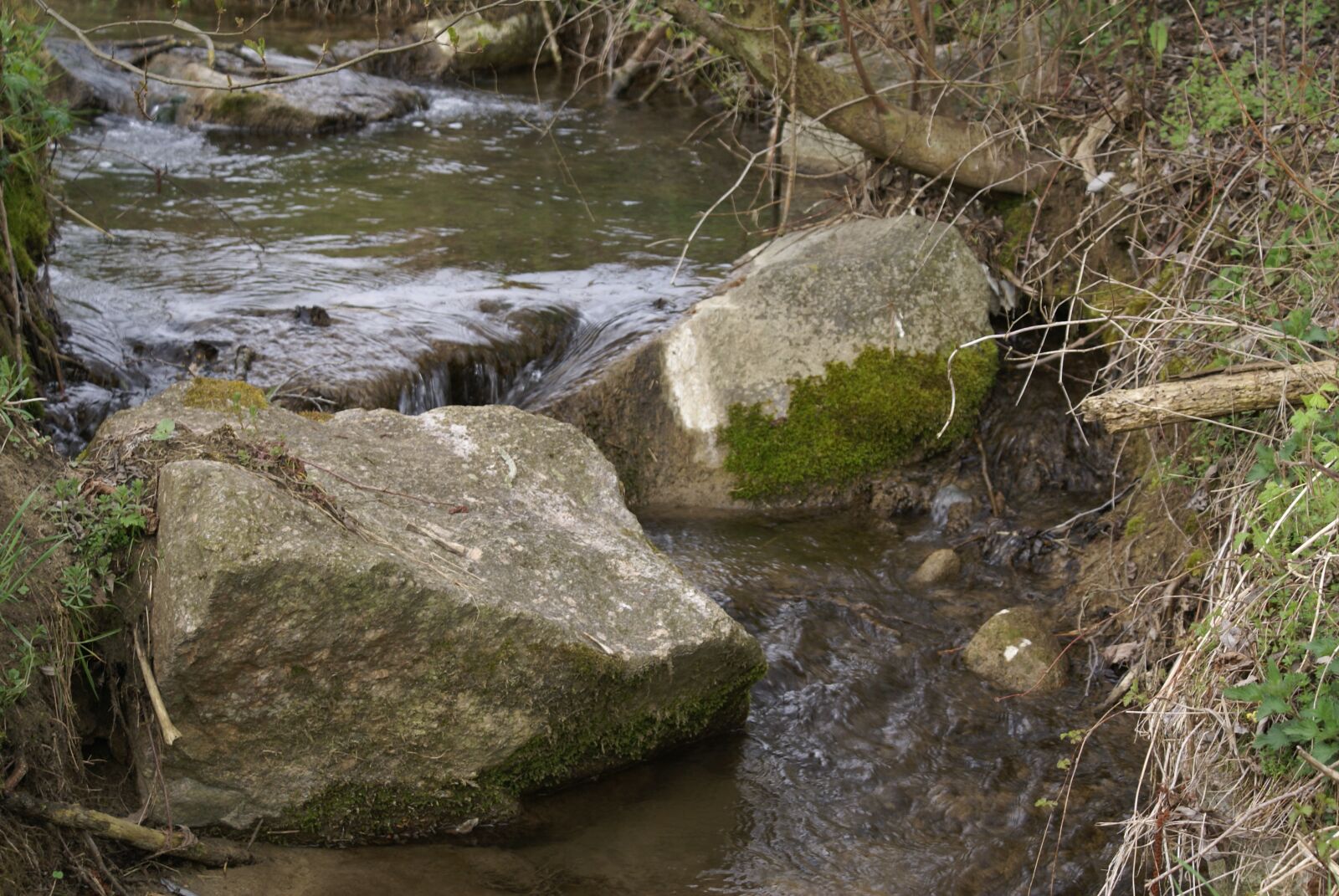Sony Alpha DSLR-A100 sample photo. Bach, water, stone photography