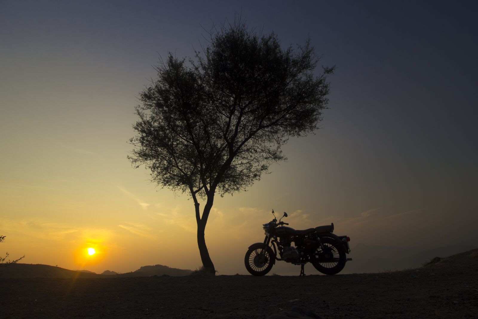 Canon EOS 60D sample photo. Sunrise, tree, silhouette photography