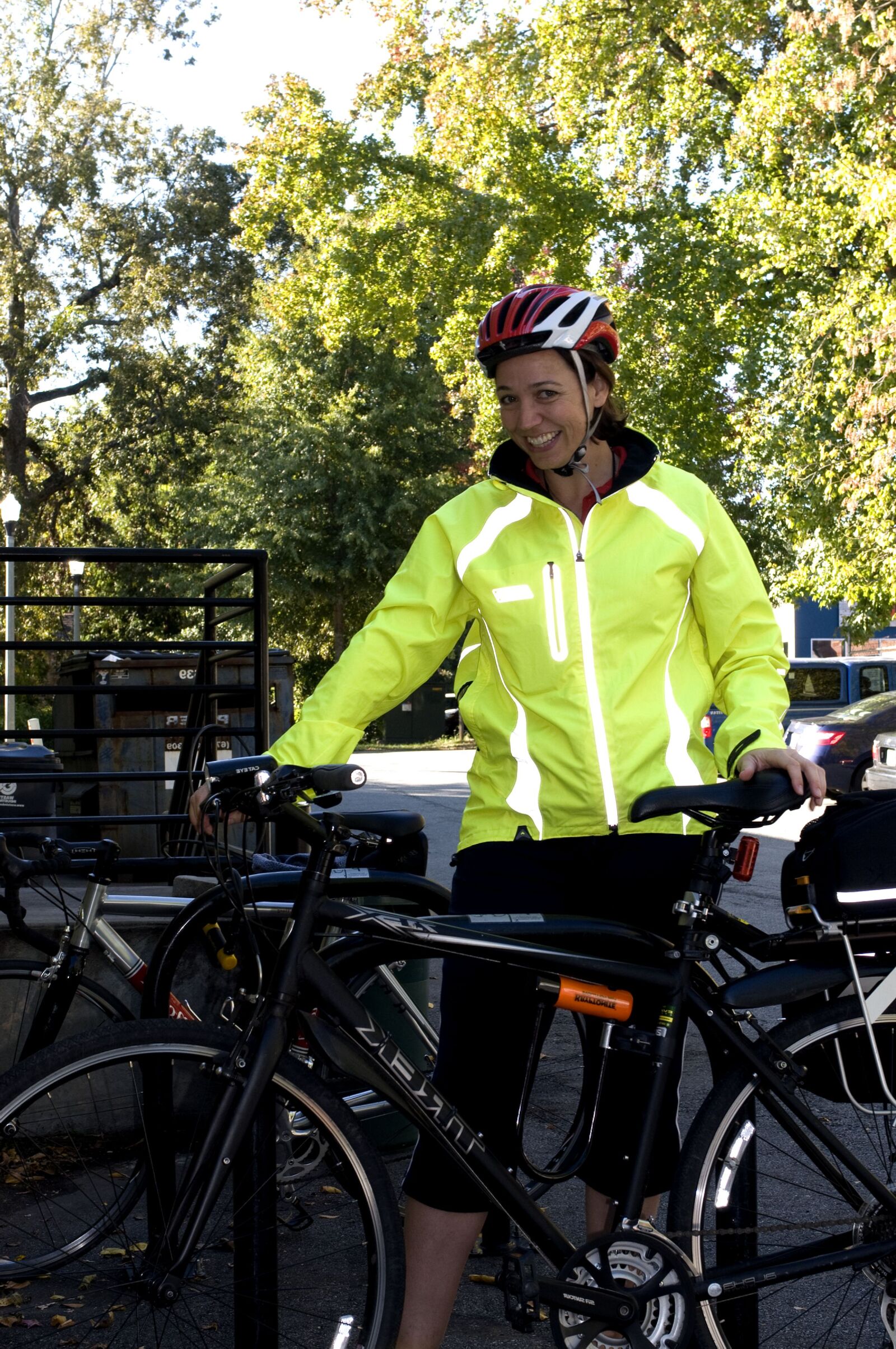 Nikon D300 sample photo. Photograph, smile, woman, bicyclist photography