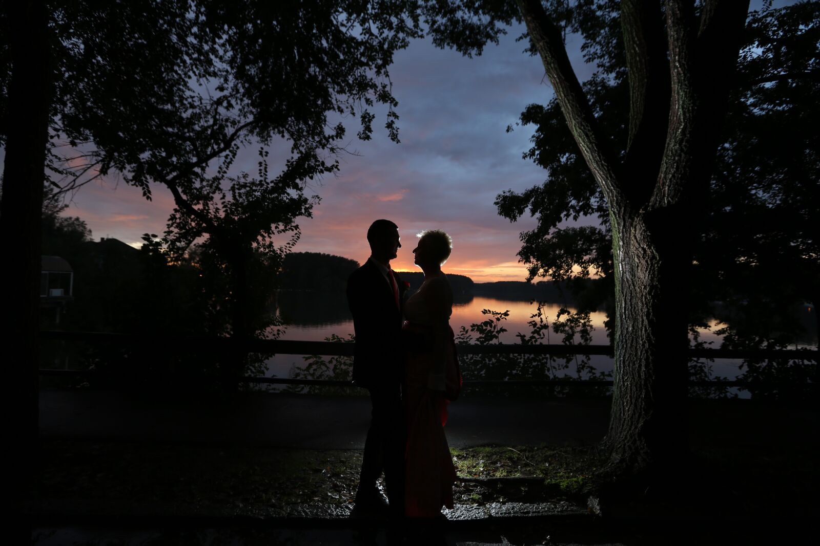 Canon EF 16-35mm F2.8L II USM sample photo. Dress, hug, lakeside, man photography
