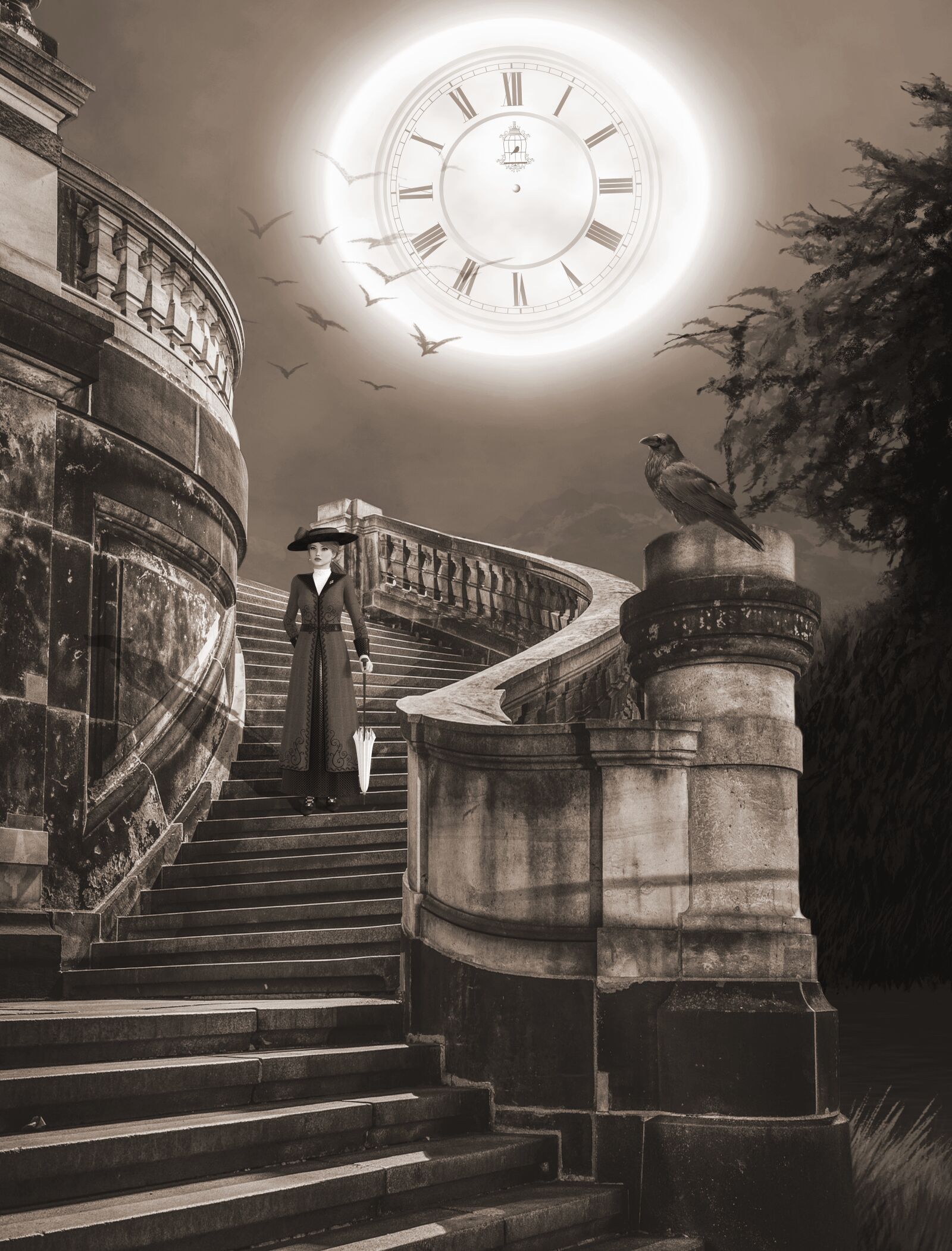 Canon EOS 6D sample photo. Mati, stairs, clock photography