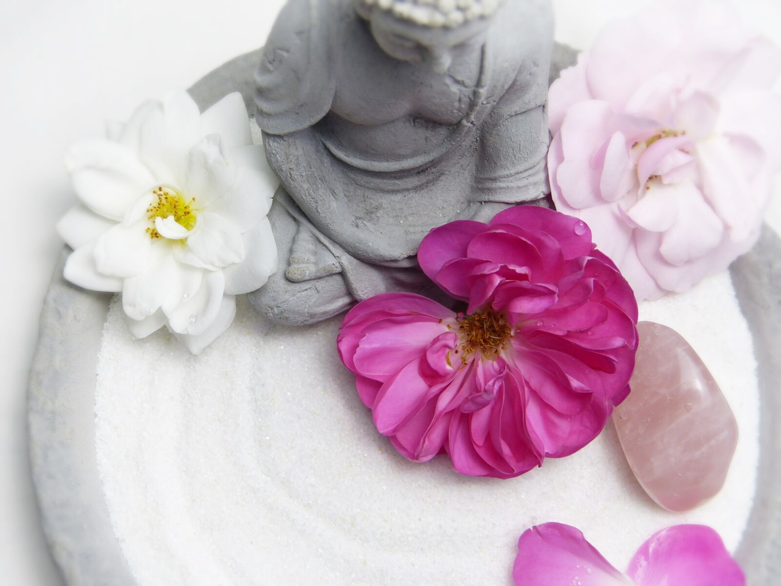 Panasonic Lumix DMC-FZ150 sample photo. Buddha, sand, roses photography