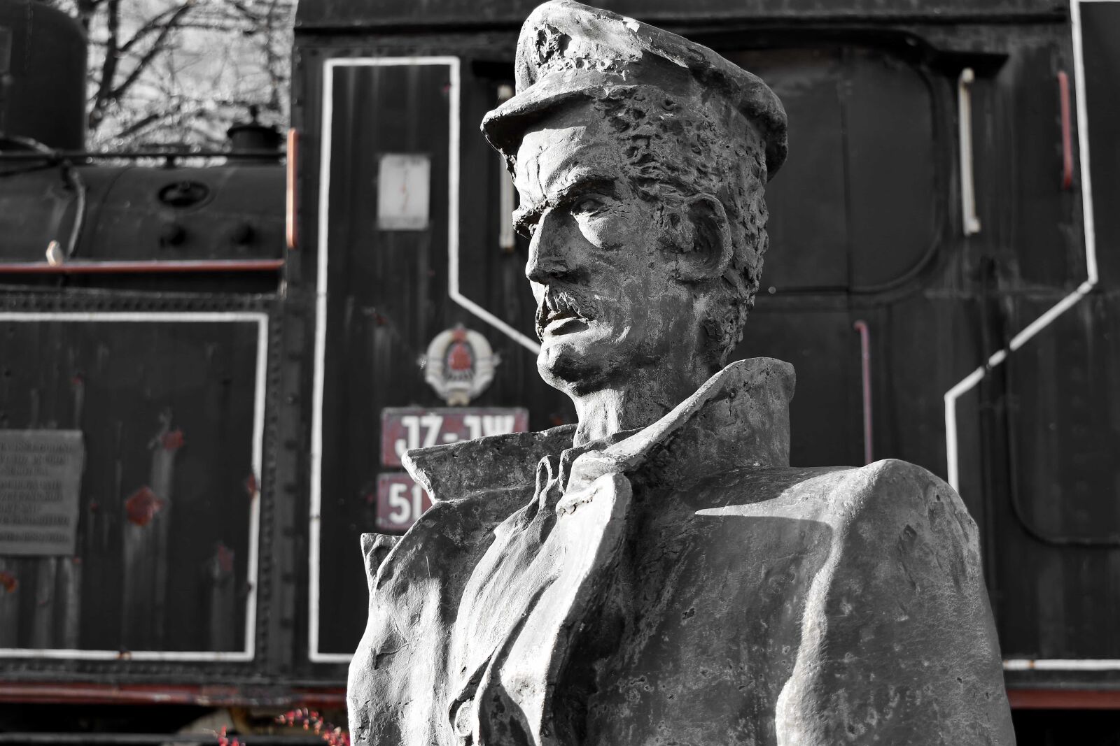 Nikon D5500 sample photo. Bronze, bust, sculpture, steam photography