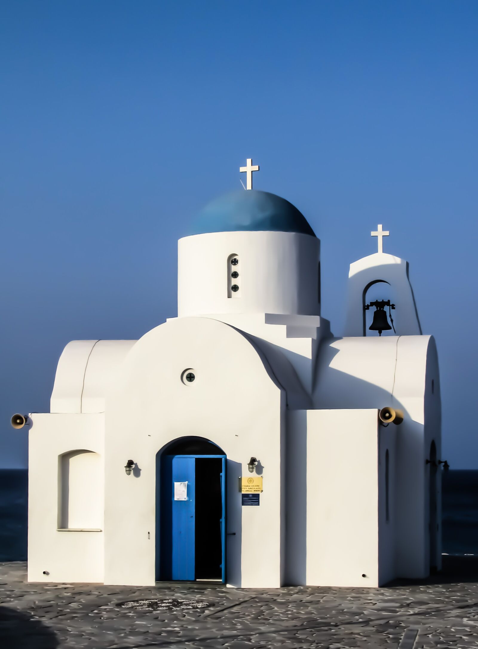 Canon PowerShot SX400 IS sample photo. Church, white, blue photography