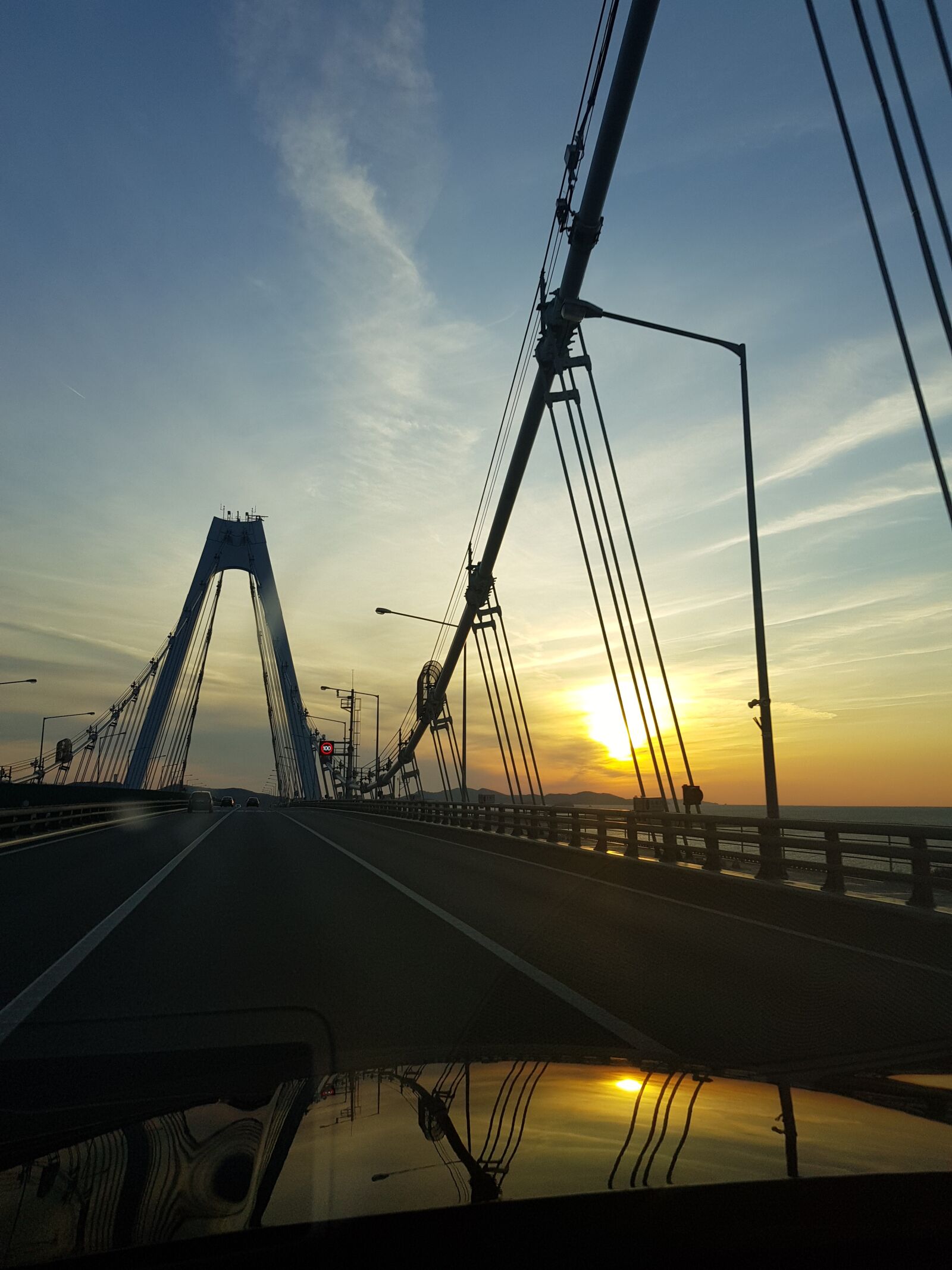 Samsung Galaxy S8+ sample photo. Bridge, sunset photography