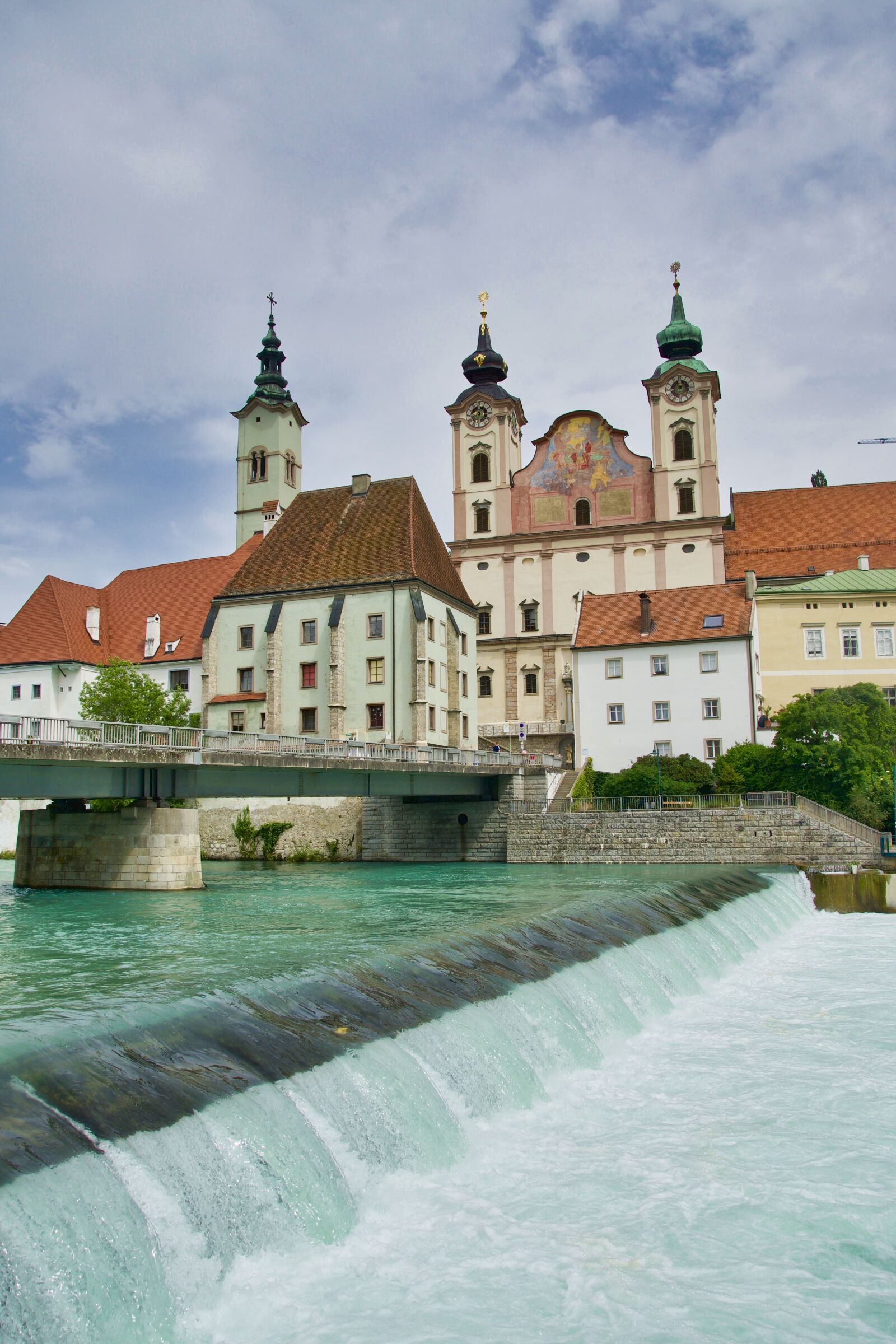 Sony a6500 sample photo. Steyr, weir, waterfall photography