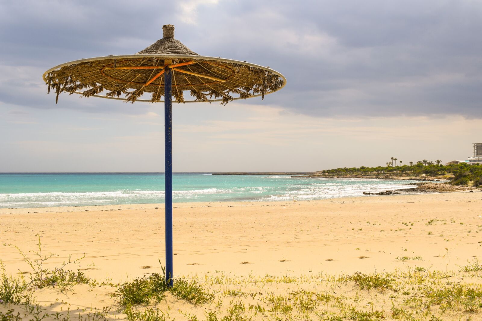 Nikon D3300 sample photo. Umbrella, sand, sea photography