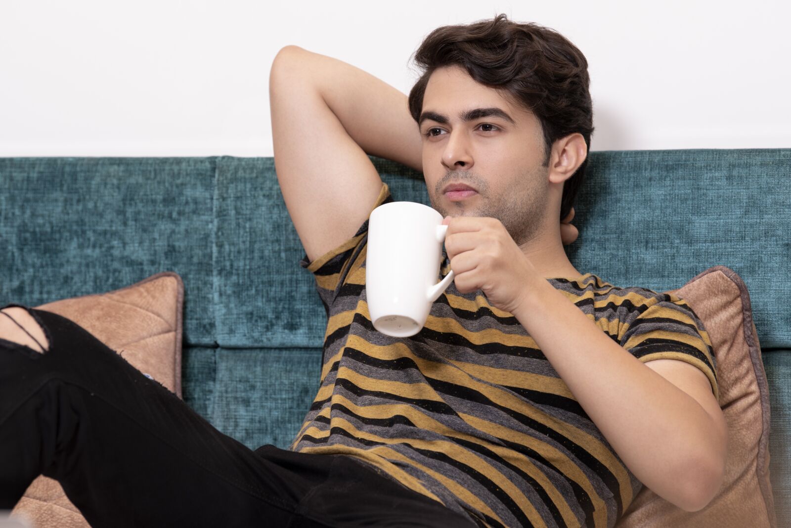 Nikon D750 sample photo. Boy, relax, coffee photography