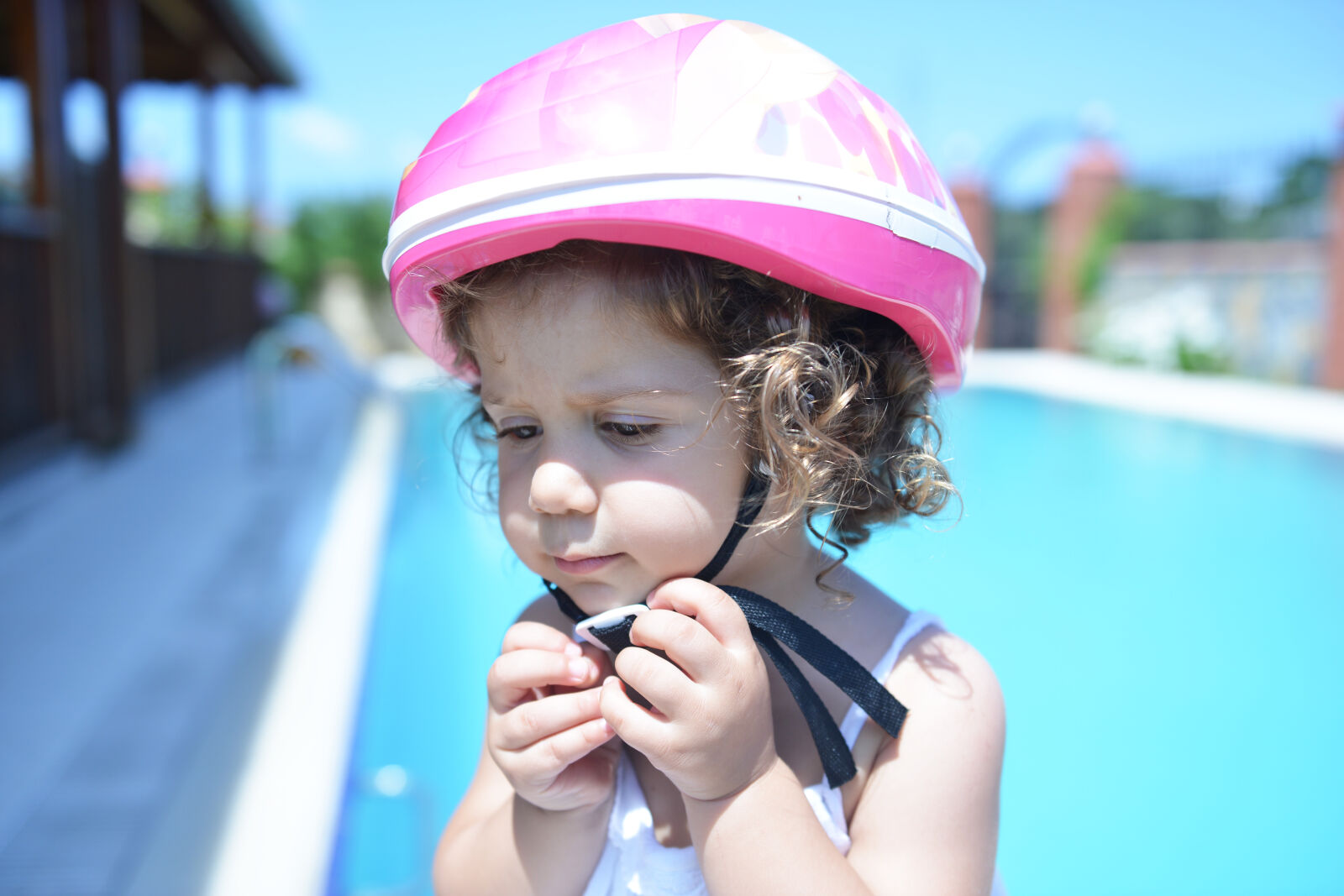 Nikon D800 sample photo. Child, girl, helmet, kid photography