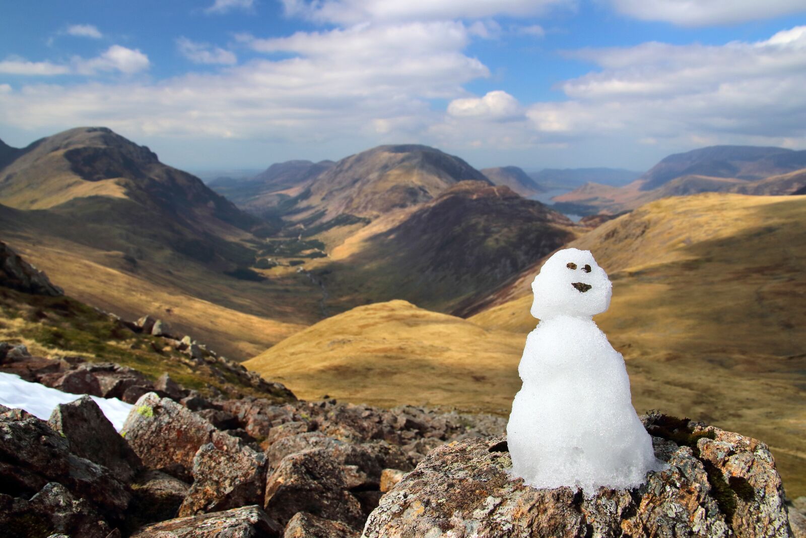 Canon EOS 80D sample photo. Snowman, mountains, snow photography