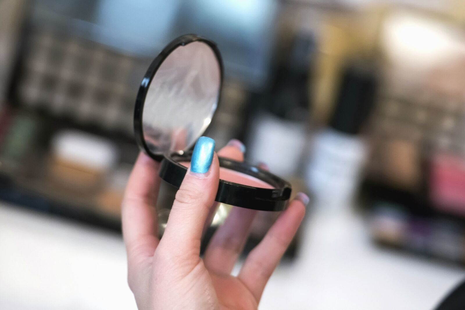 Nikon D810 sample photo. Mirror, makeup, hand, nail photography