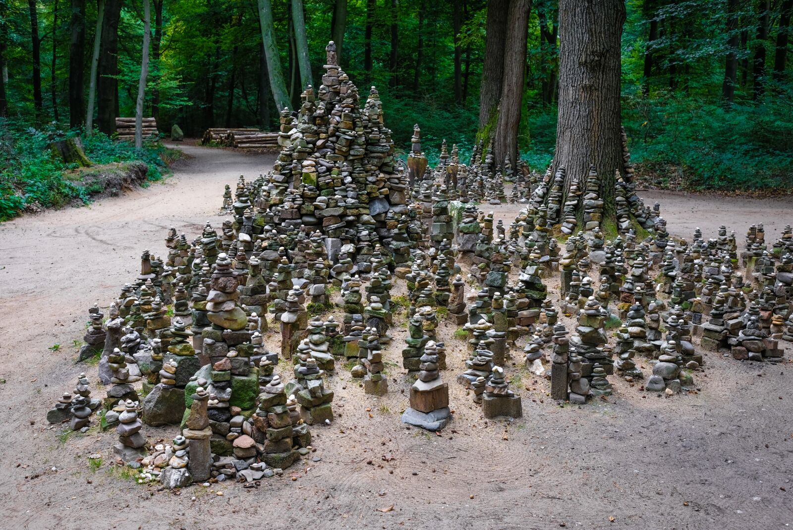 Fujifilm X-T2 + Fujifilm XF 27mm F2.8 sample photo. Cairn, art, forest photography