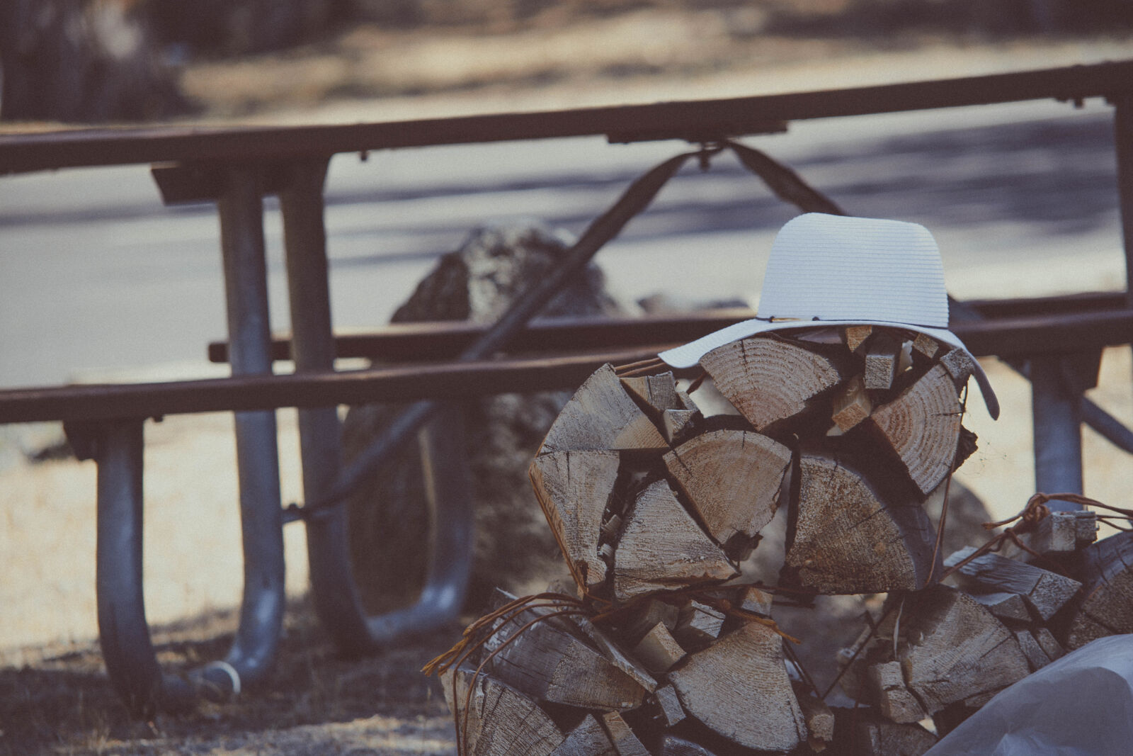 Nikon D5200 sample photo. Firewood, hat, pile, stacked photography