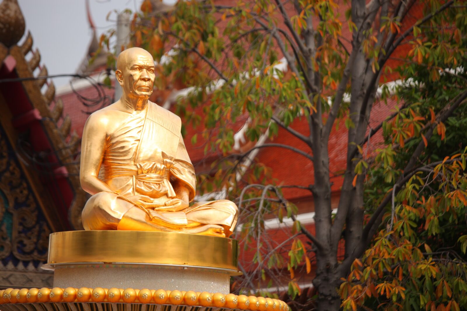 Canon EOS 5D Mark II sample photo. Budha, monk, gold photography