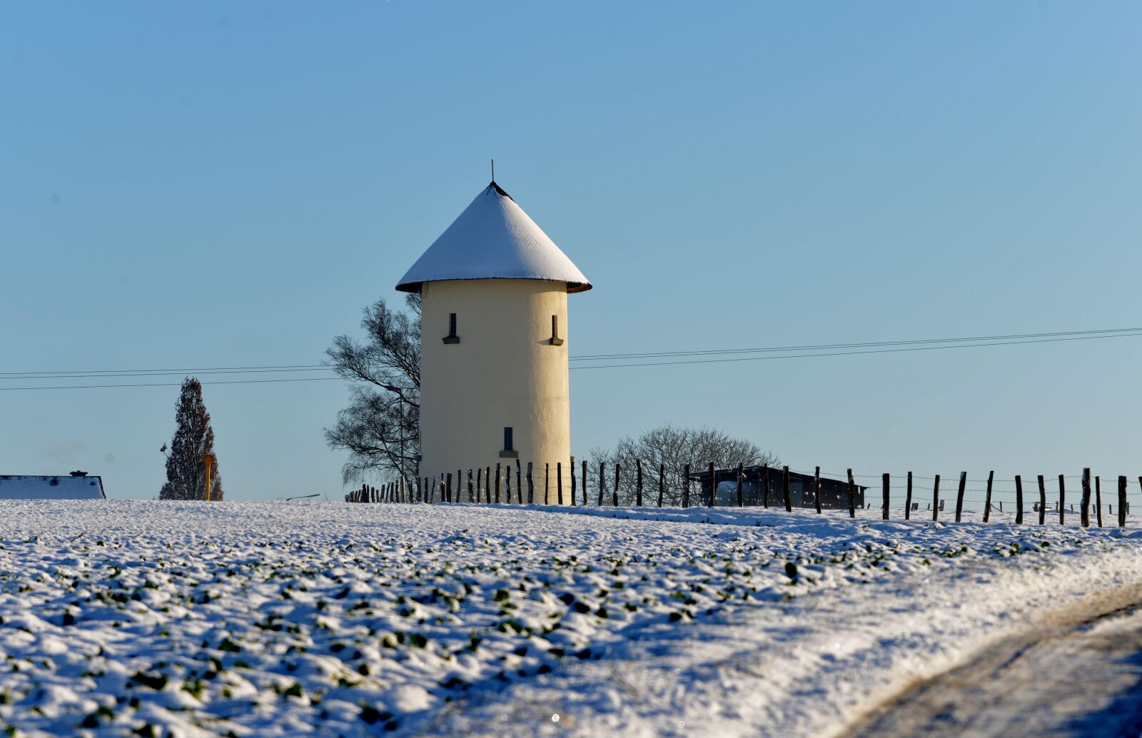 Nikon D600 sample photo. Water tower, snow, winter photography
