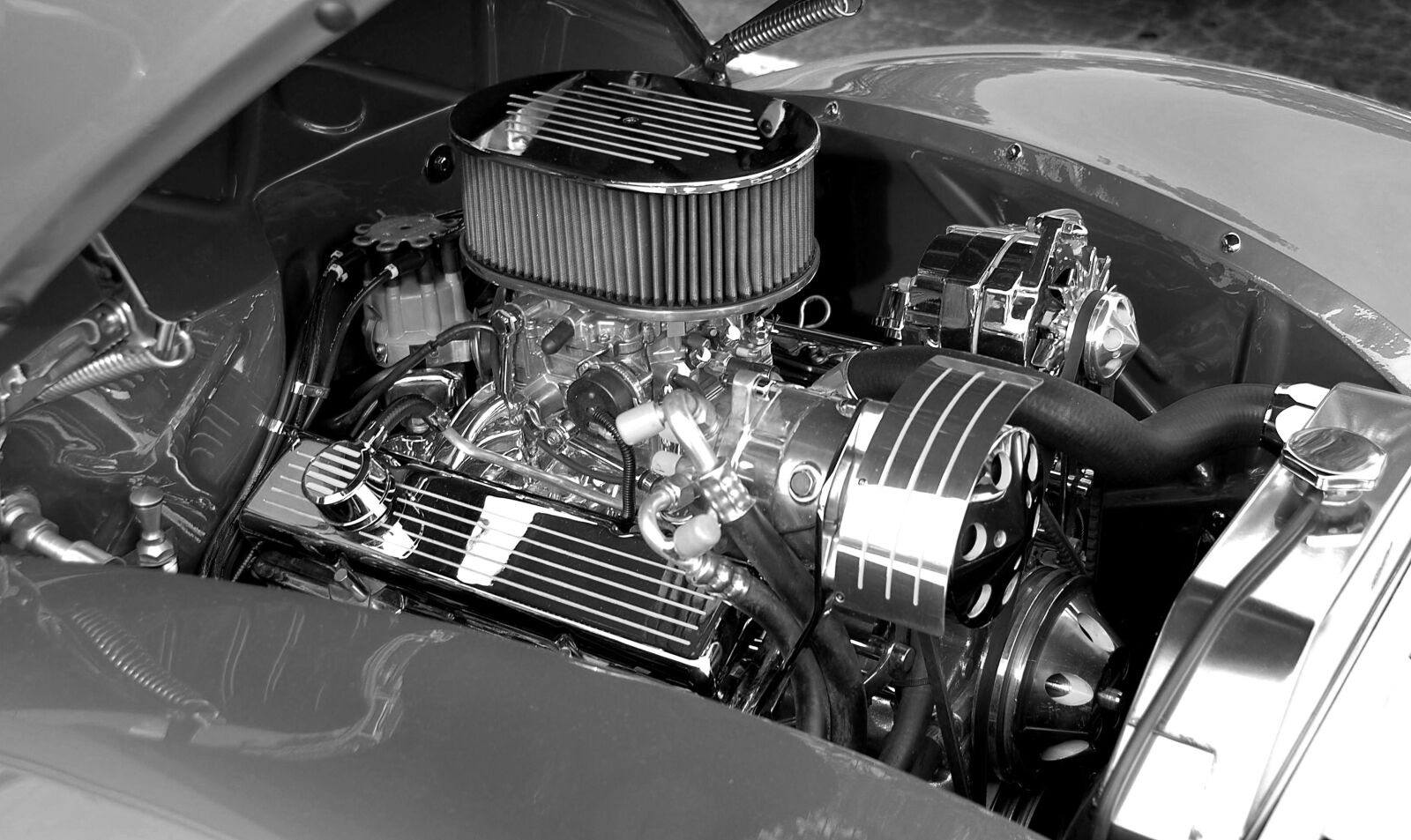 Nikon D200 sample photo. Customized car engine, monochrome photography