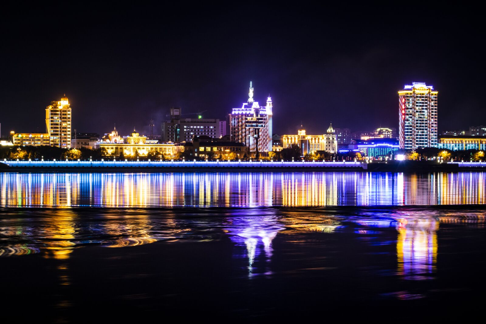 Nikon D5300 sample photo. Night, river, reflection photography