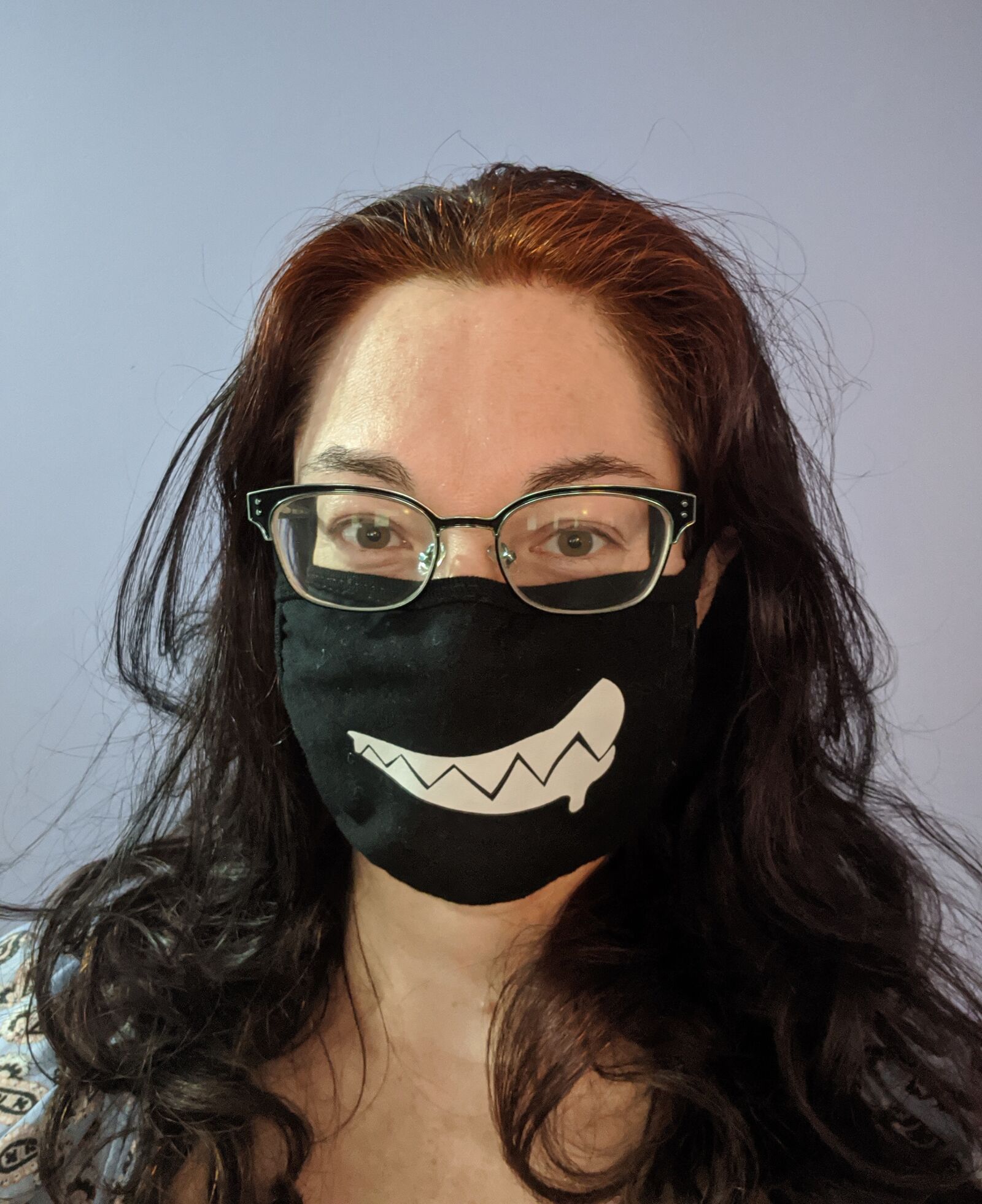 Google Pixel 3 XL sample photo. Mask, grin, woman photography
