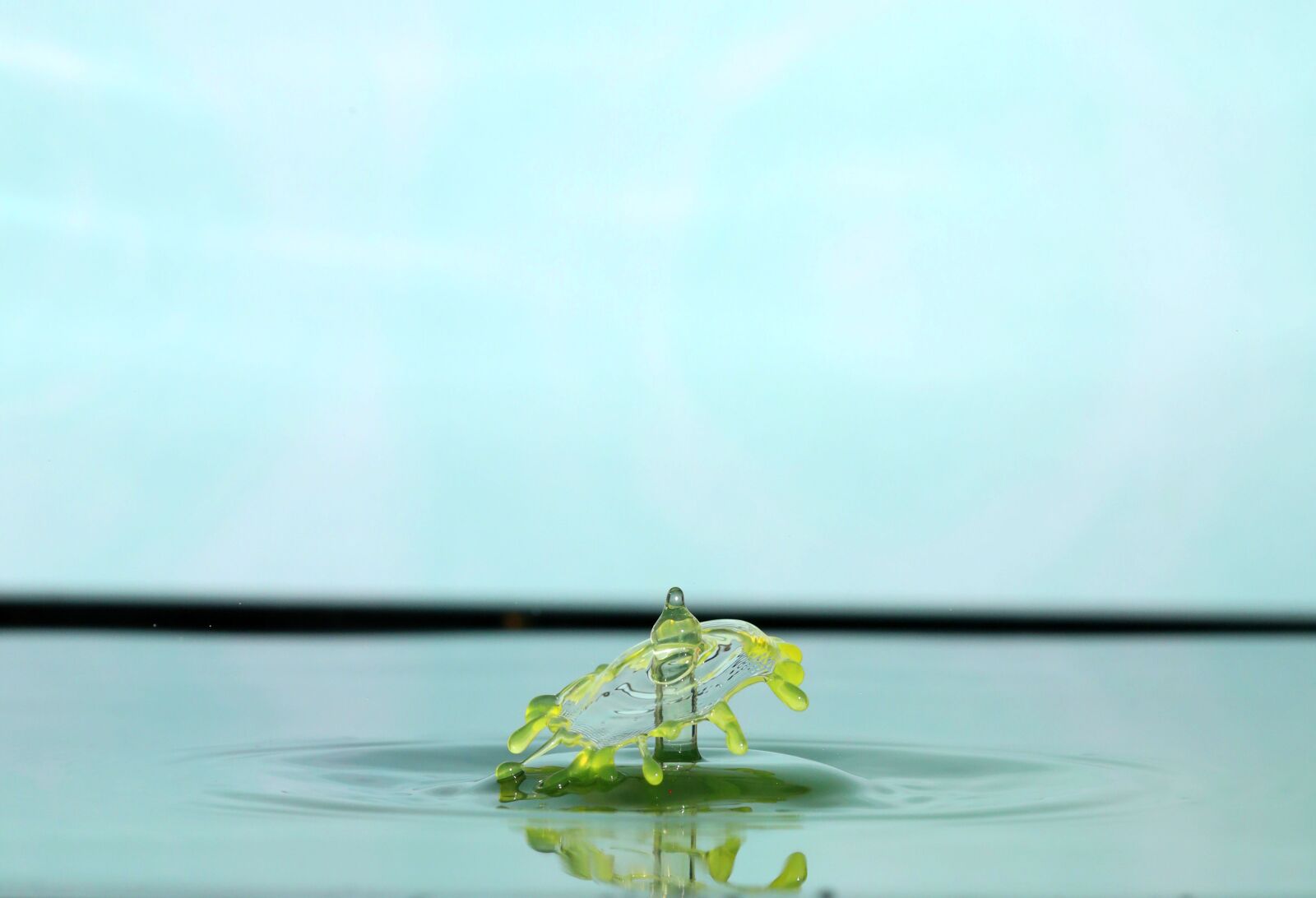 Canon EOS R sample photo. Water drop, yellow, droplet photography