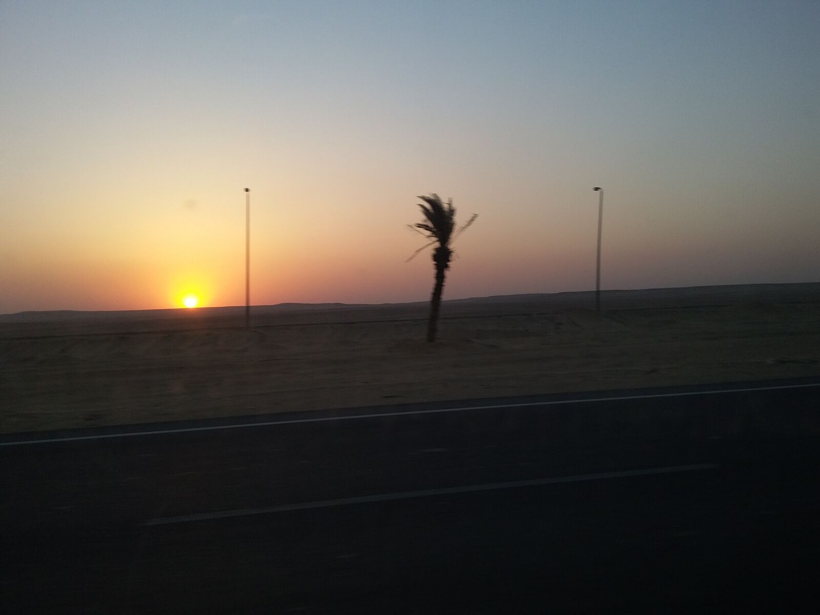 Samsung Galaxy Grand Prime sample photo. Sunset, road, desert photography