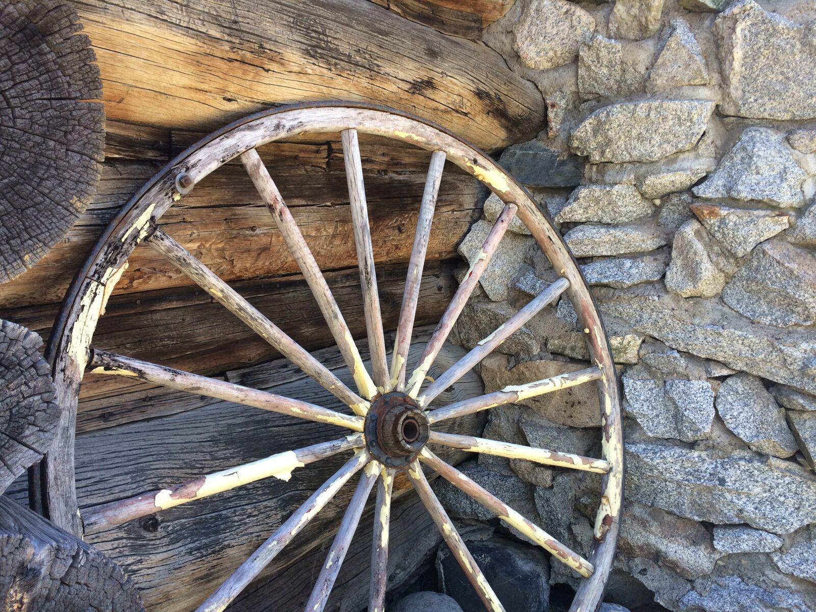 iPhone 5s back camera 4.15mm f/2.2 sample photo. Wagon wheel, mammoth, old photography