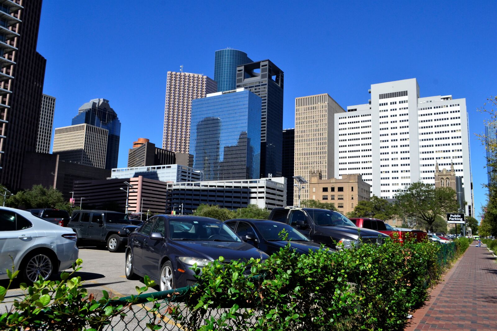 Nikon D3100 sample photo. Office buildings, skyline, houston photography