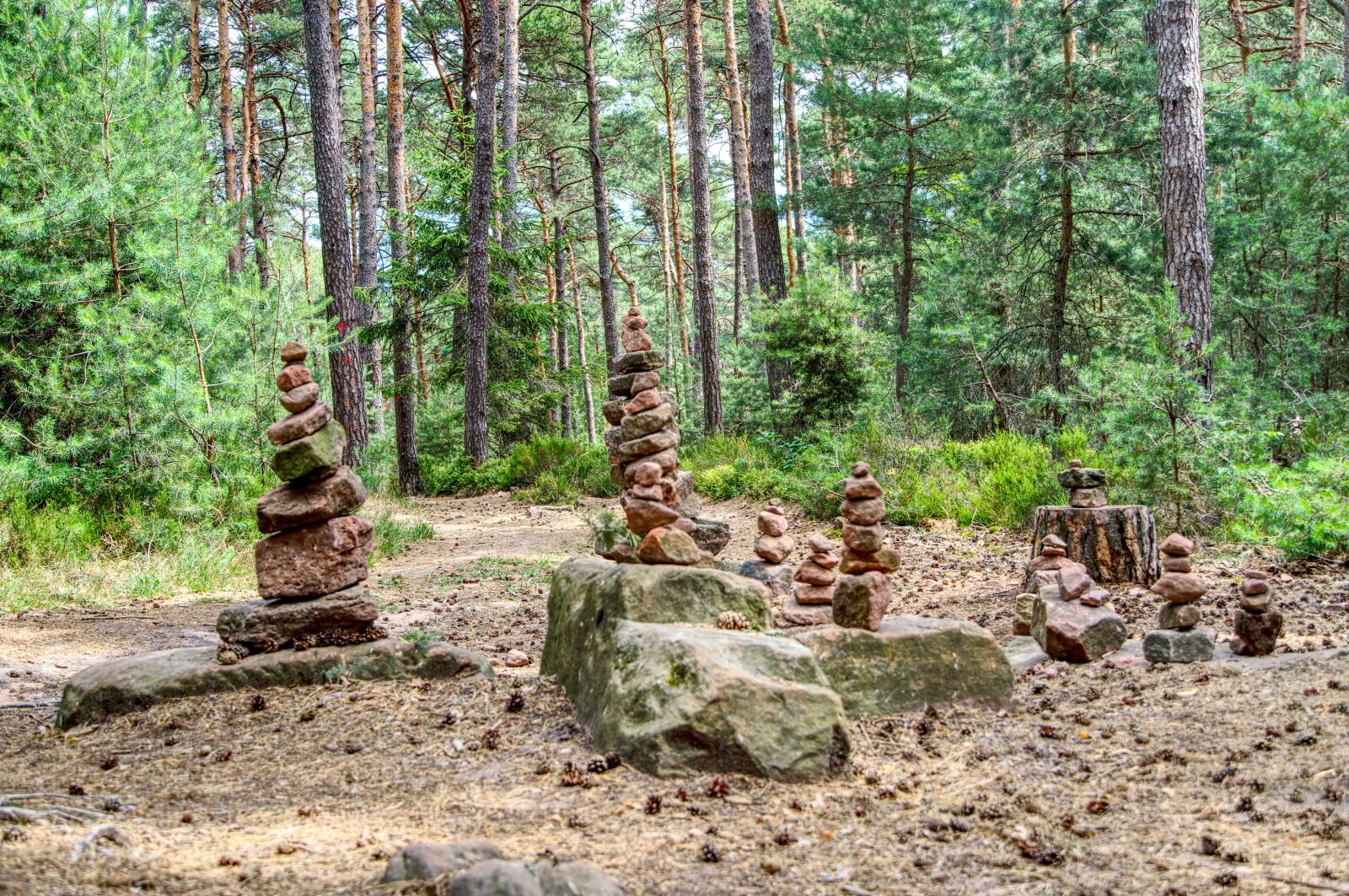 Sony E 18-135mm F3.5-5.6 OSS sample photo. Cairn, stone men, signpost photography