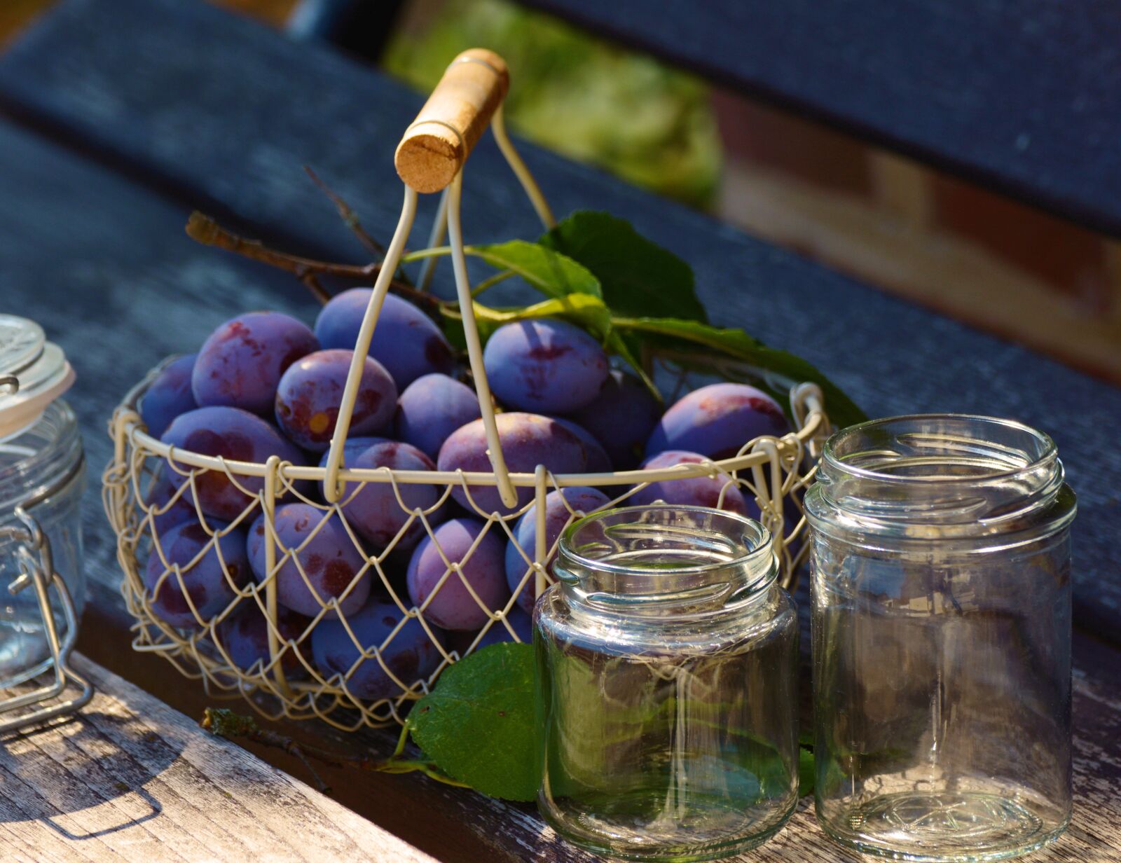 Nikon D5200 sample photo. Plums, glasses, einweckglaeser photography